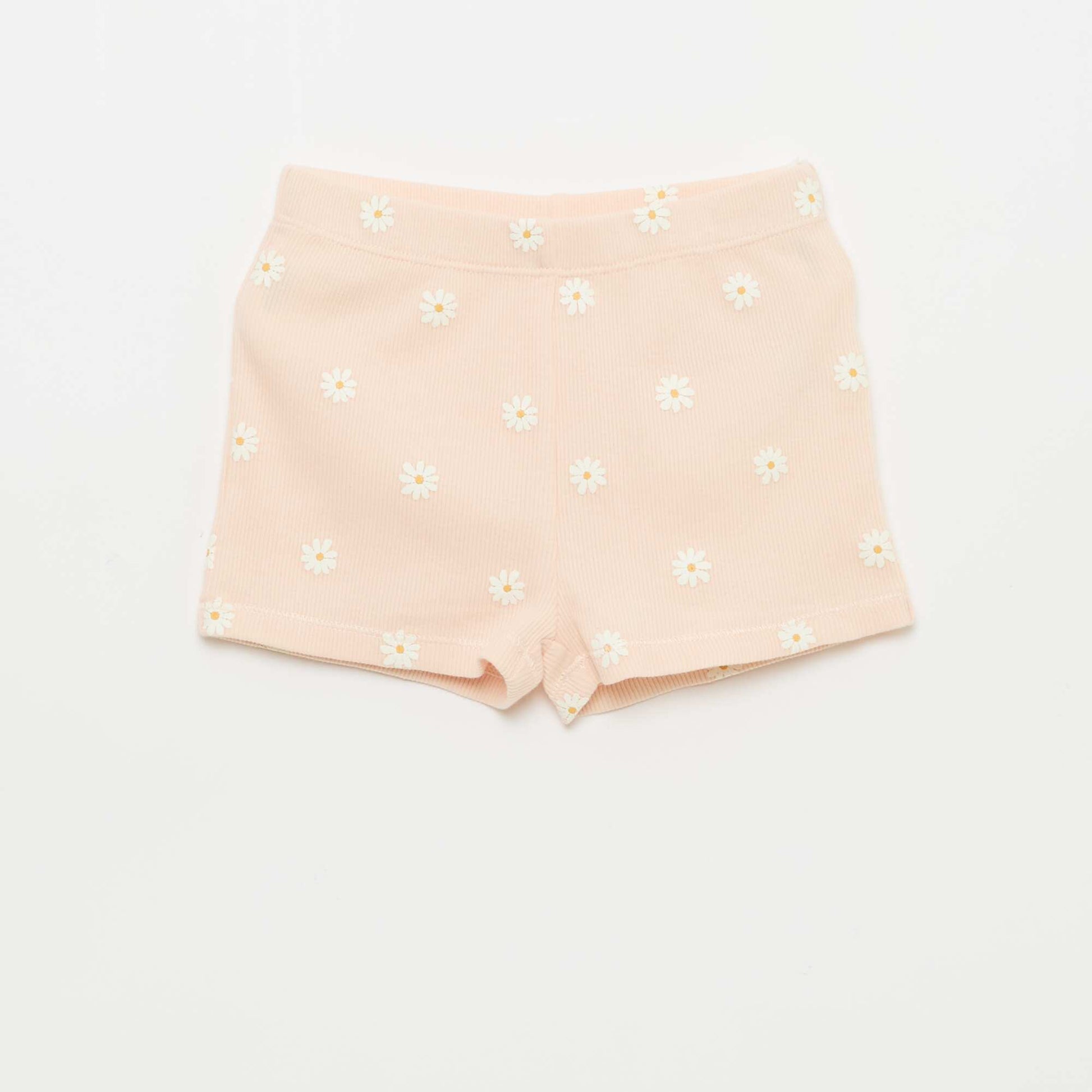 Pyjama t-shirt + short en coton côtelé - 2 pièces ROSE