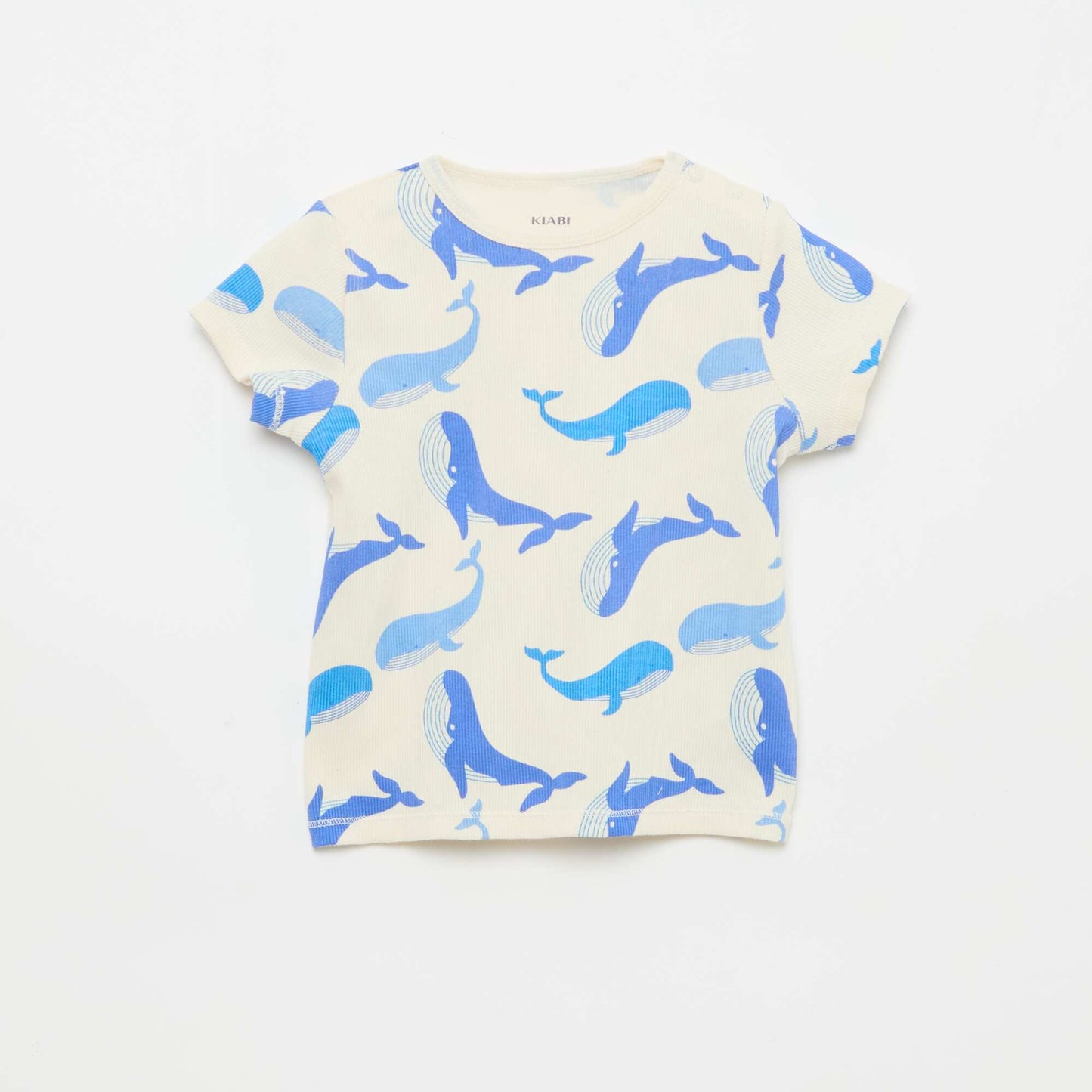 Pyjama t-shirt + short en coton côtelé - 2 pièces BLANC