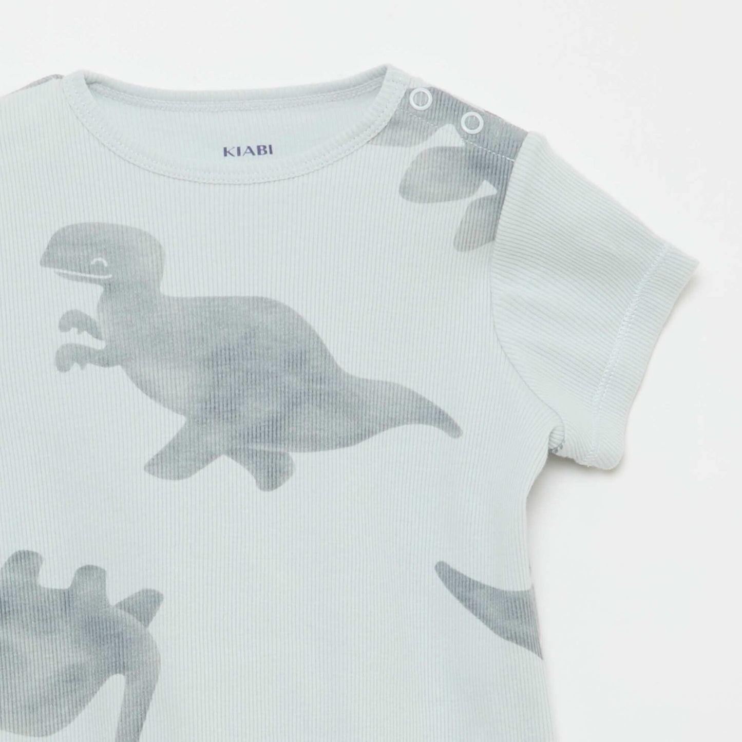 Pyjama t-shirt + short en coton côtelé - 2 pièces GRIS