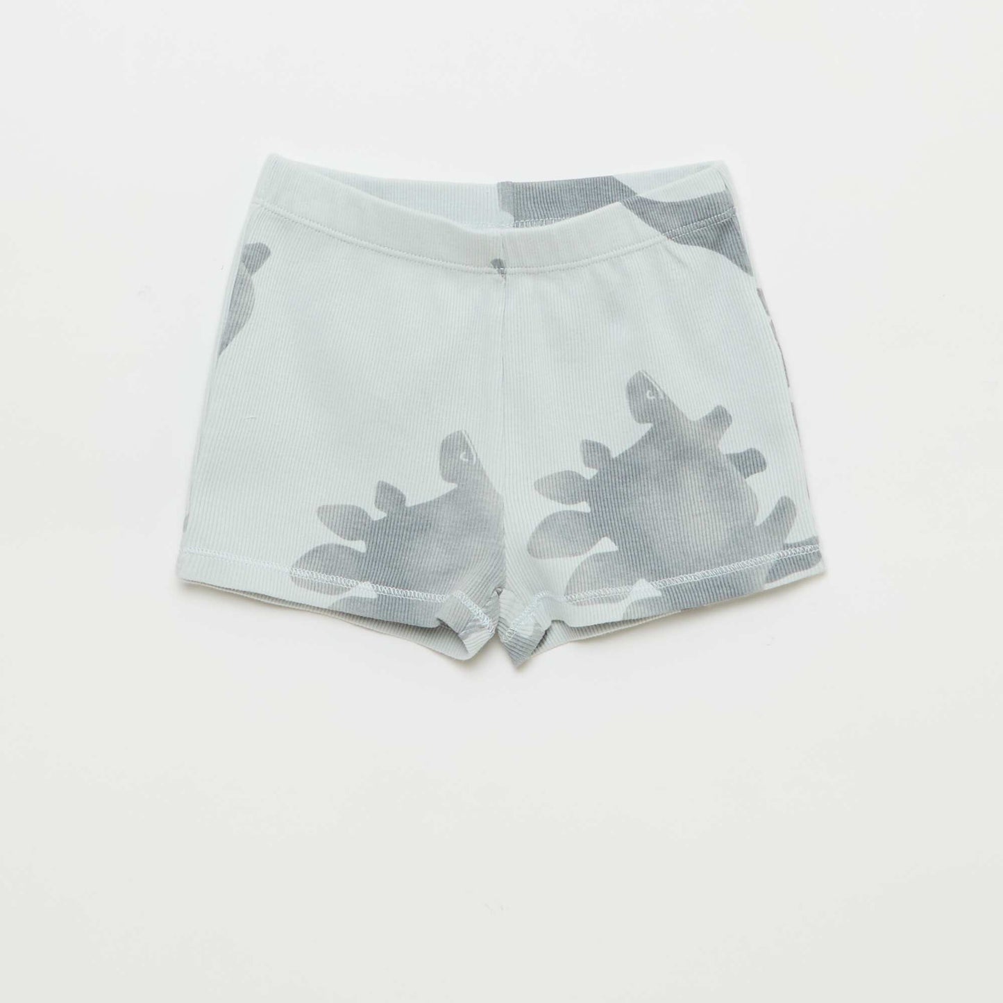 Pyjama t-shirt + short en coton côtelé - 2 pièces GRIS