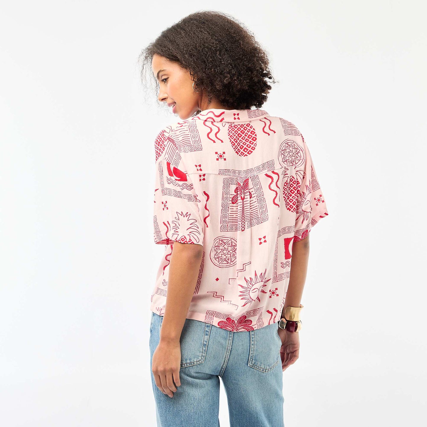 Chemisier crêpé fluide imprimé ROSE
