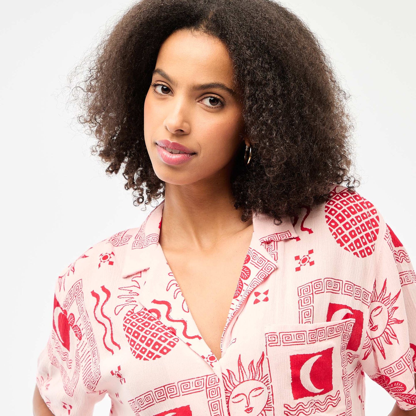 Chemisier crêpé fluide imprimé ROSE