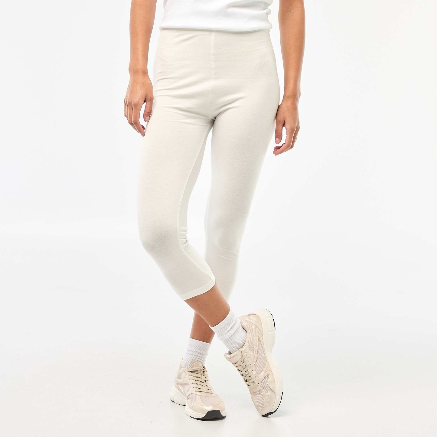 Legging court uni BLANC