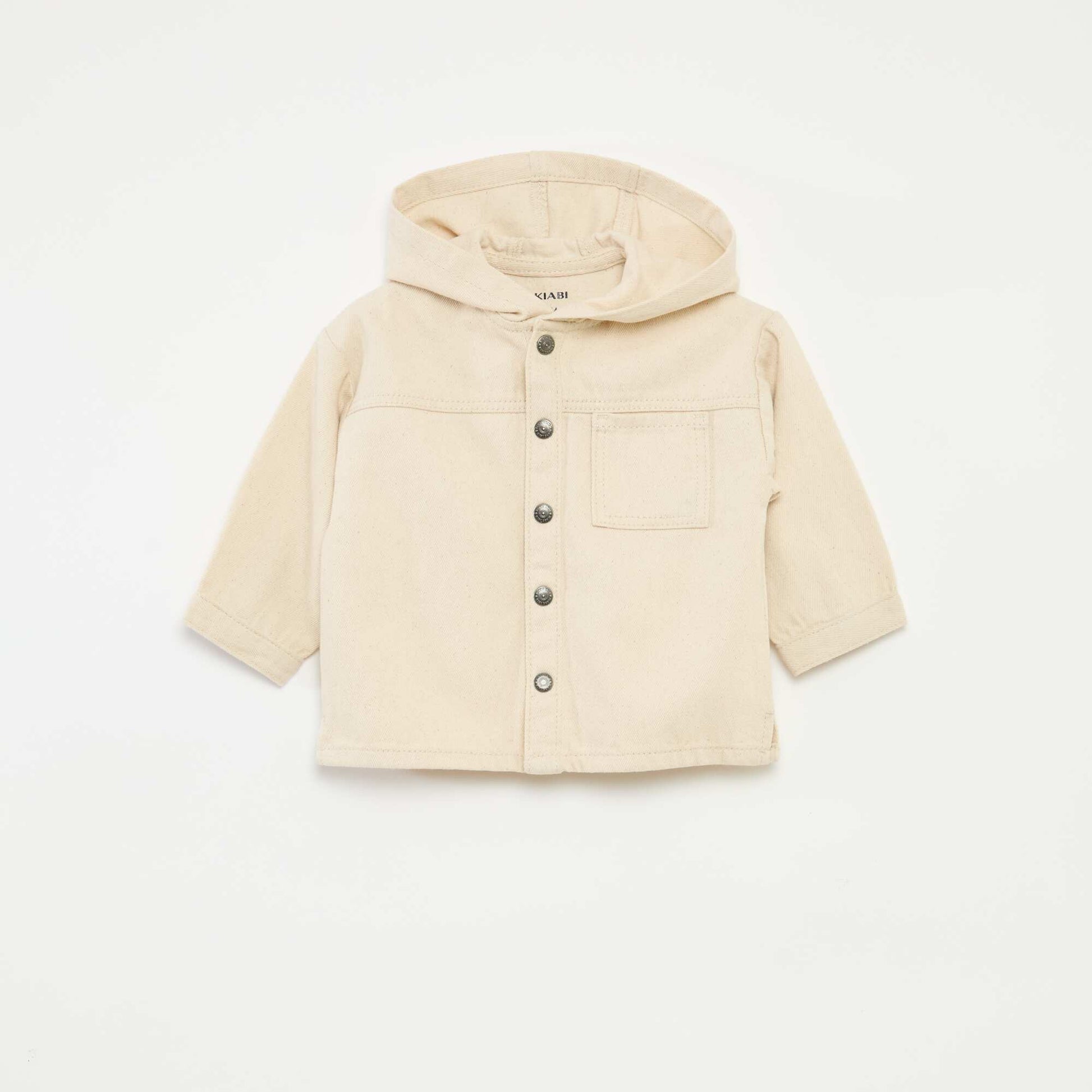 Chemise en twill à capuche BLANC