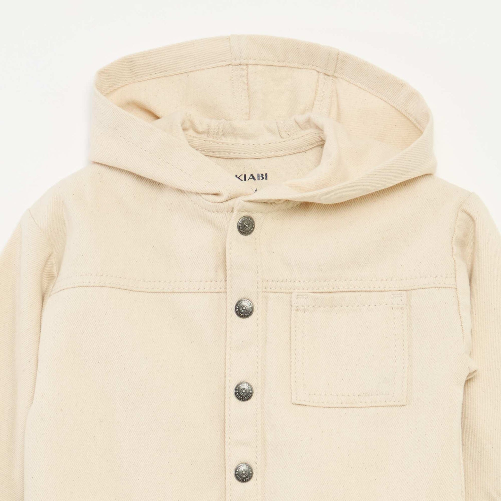 Chemise en twill à capuche BLANC