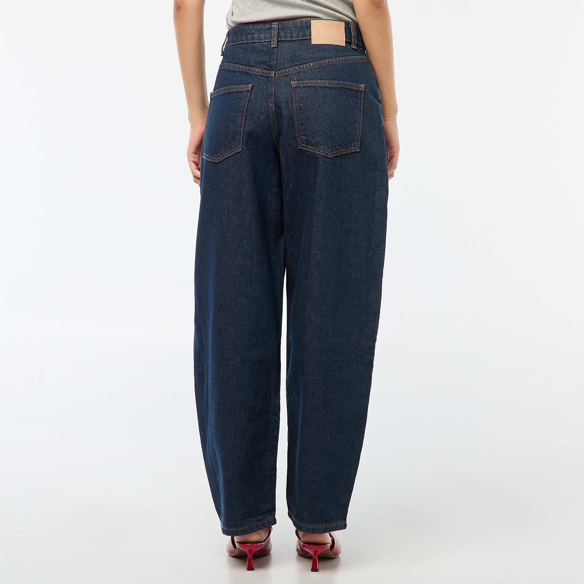 Pantalon denim barrel fit BLEU