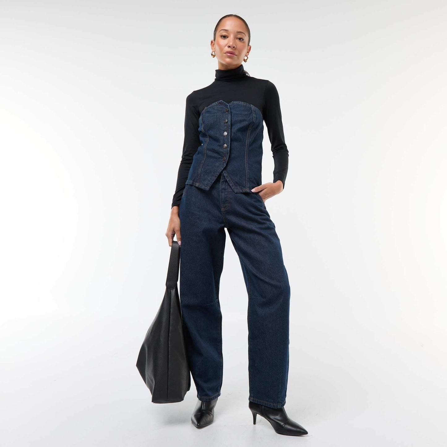 Top bustier en denim RINCE