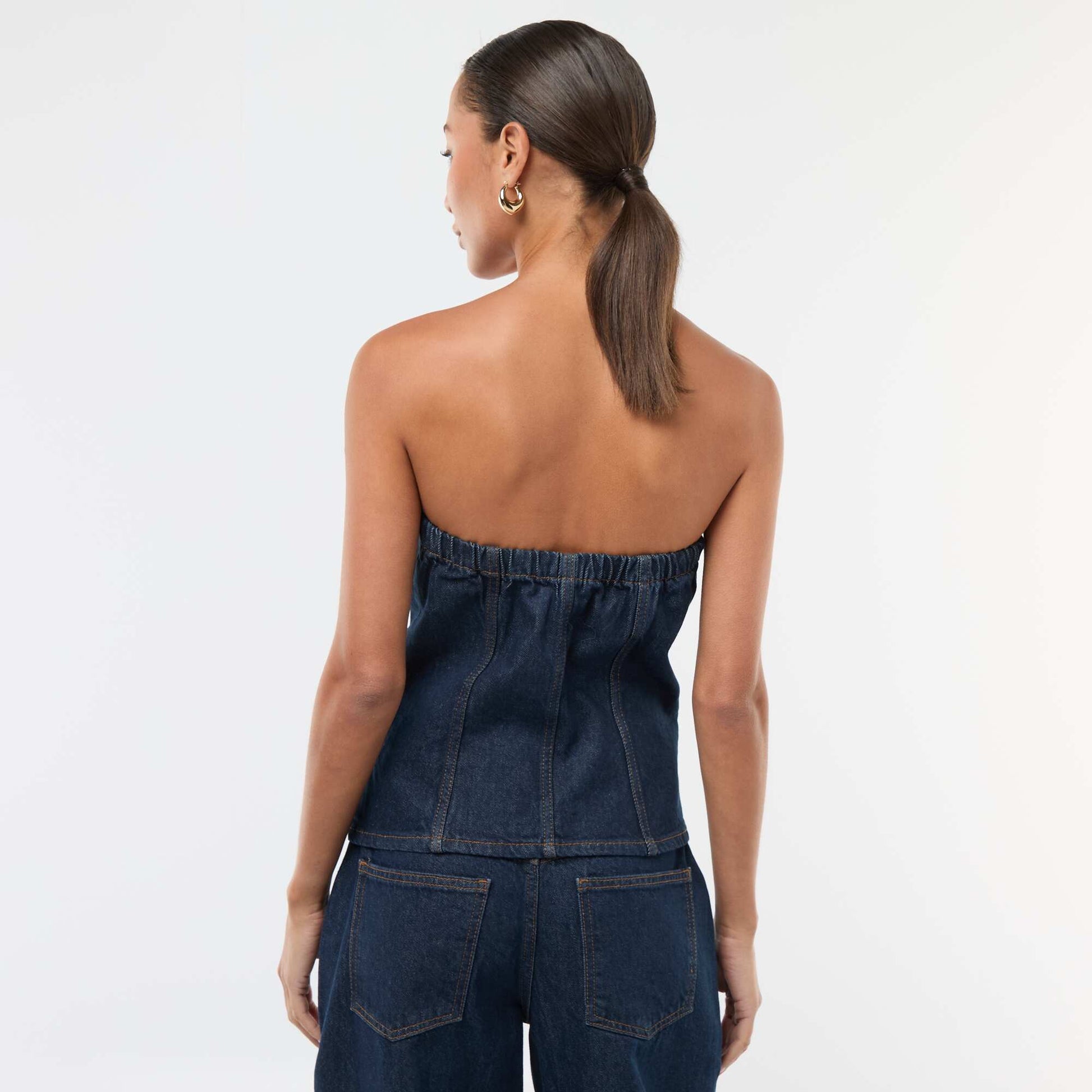 Top bustier en denim RINCE