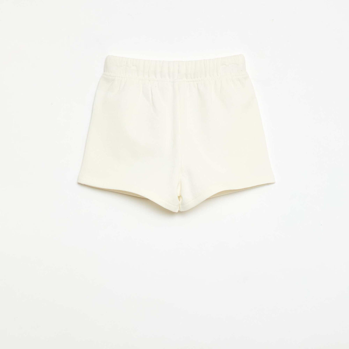 Short en molleton léger uni avec 2 poches BLANC