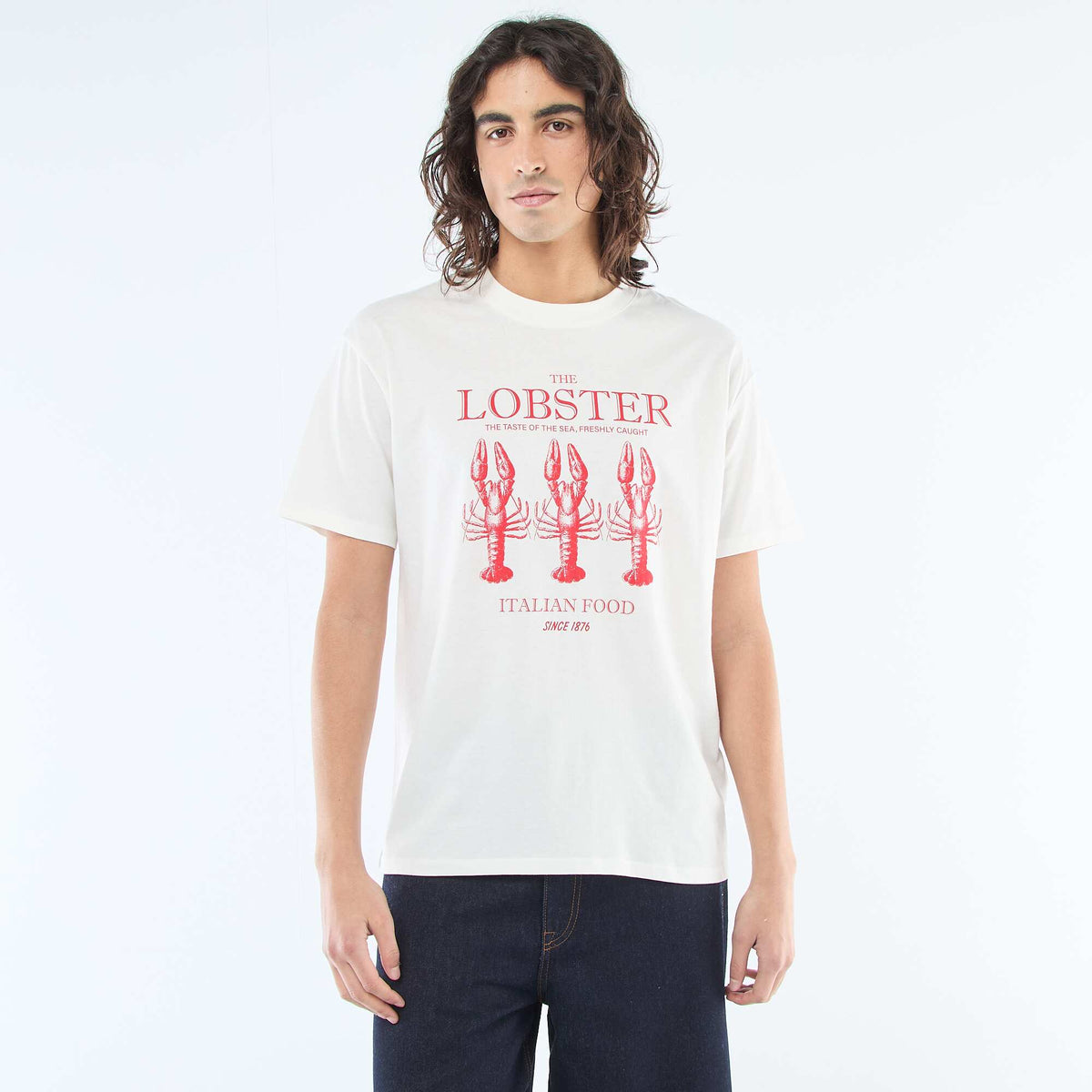 Tee-shirt imprimé à manches courtes BLANC
