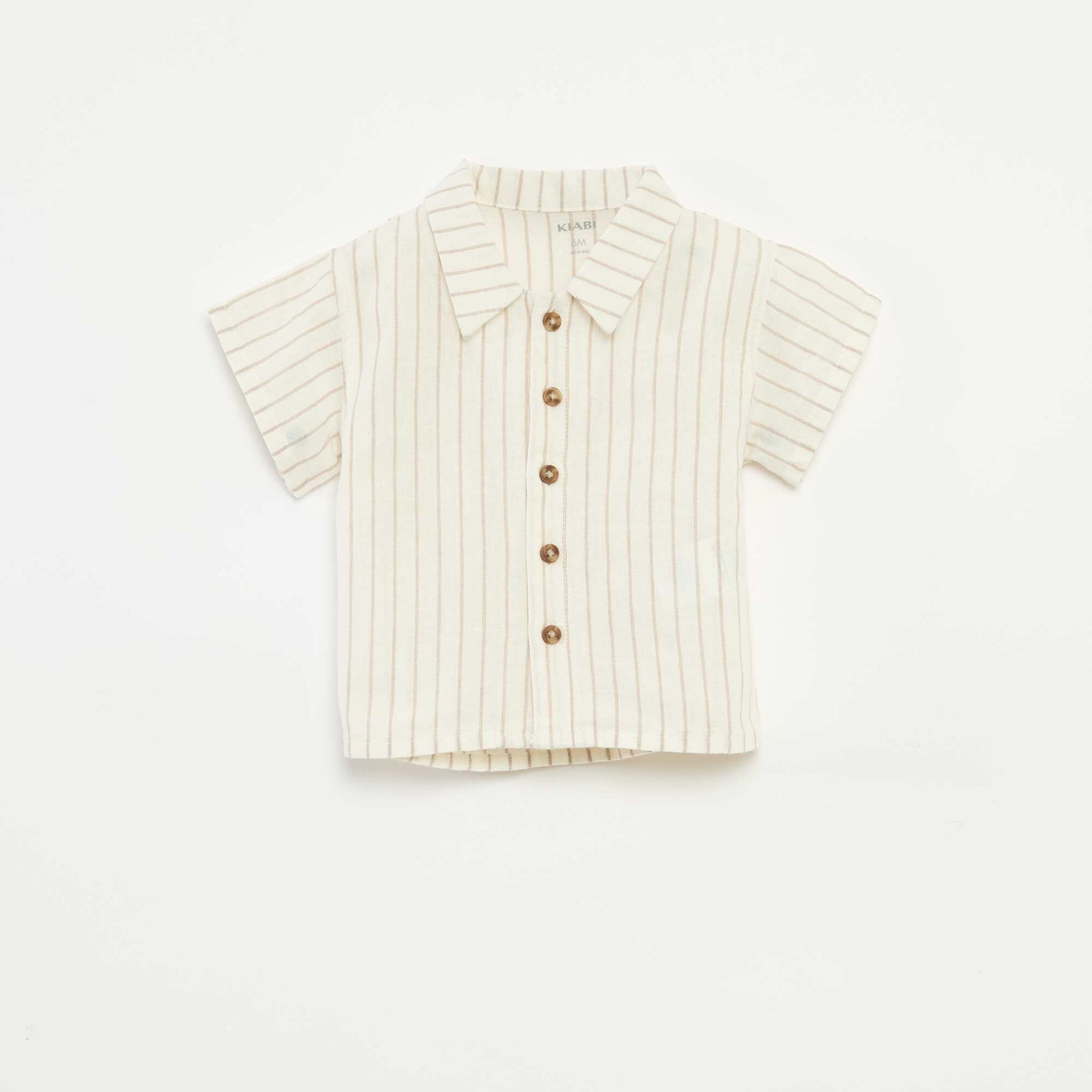 Chemise rayée à manches courtes BLANC
