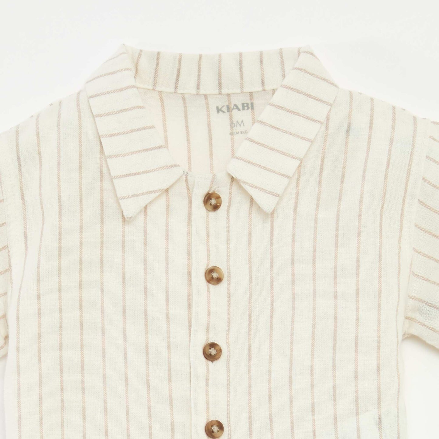 Chemise rayée à manches courtes BLANC