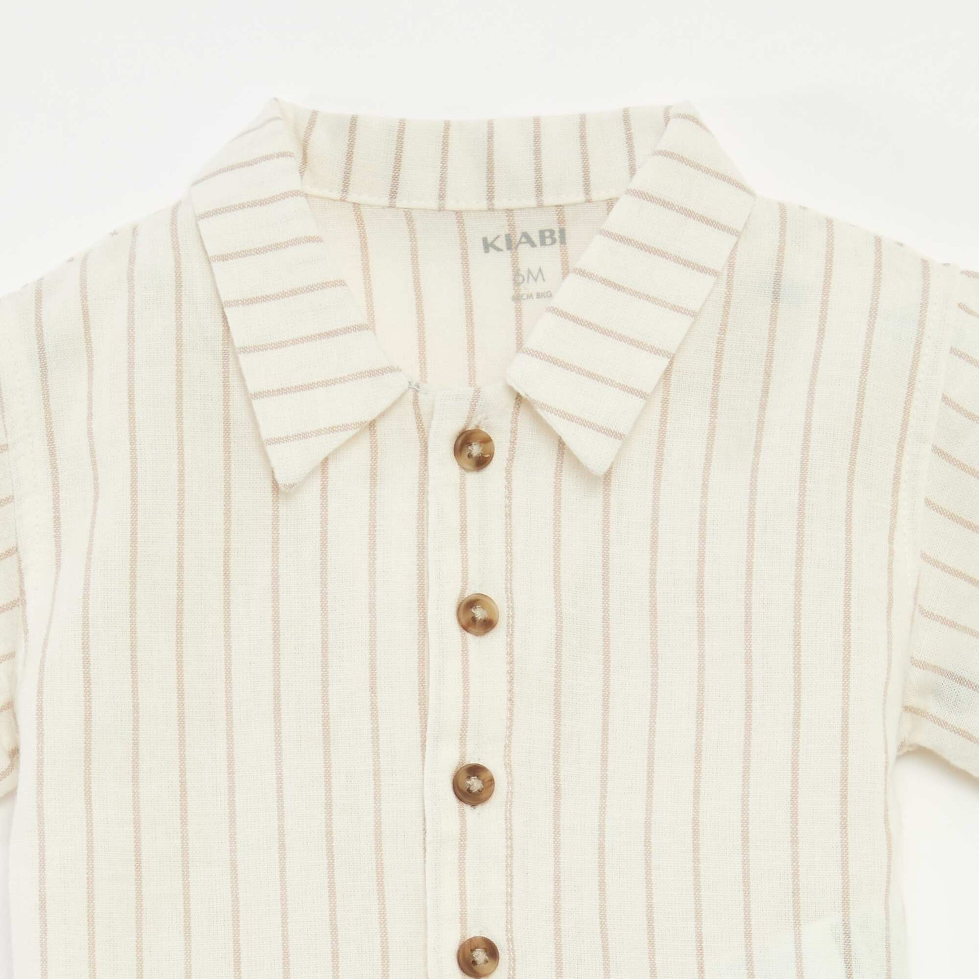 Chemise rayée à manches courtes BLANC