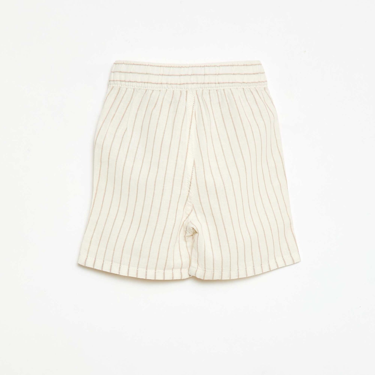 Ensemble short + chemise à rayures en lin mélangé - 2 pièces BLANC