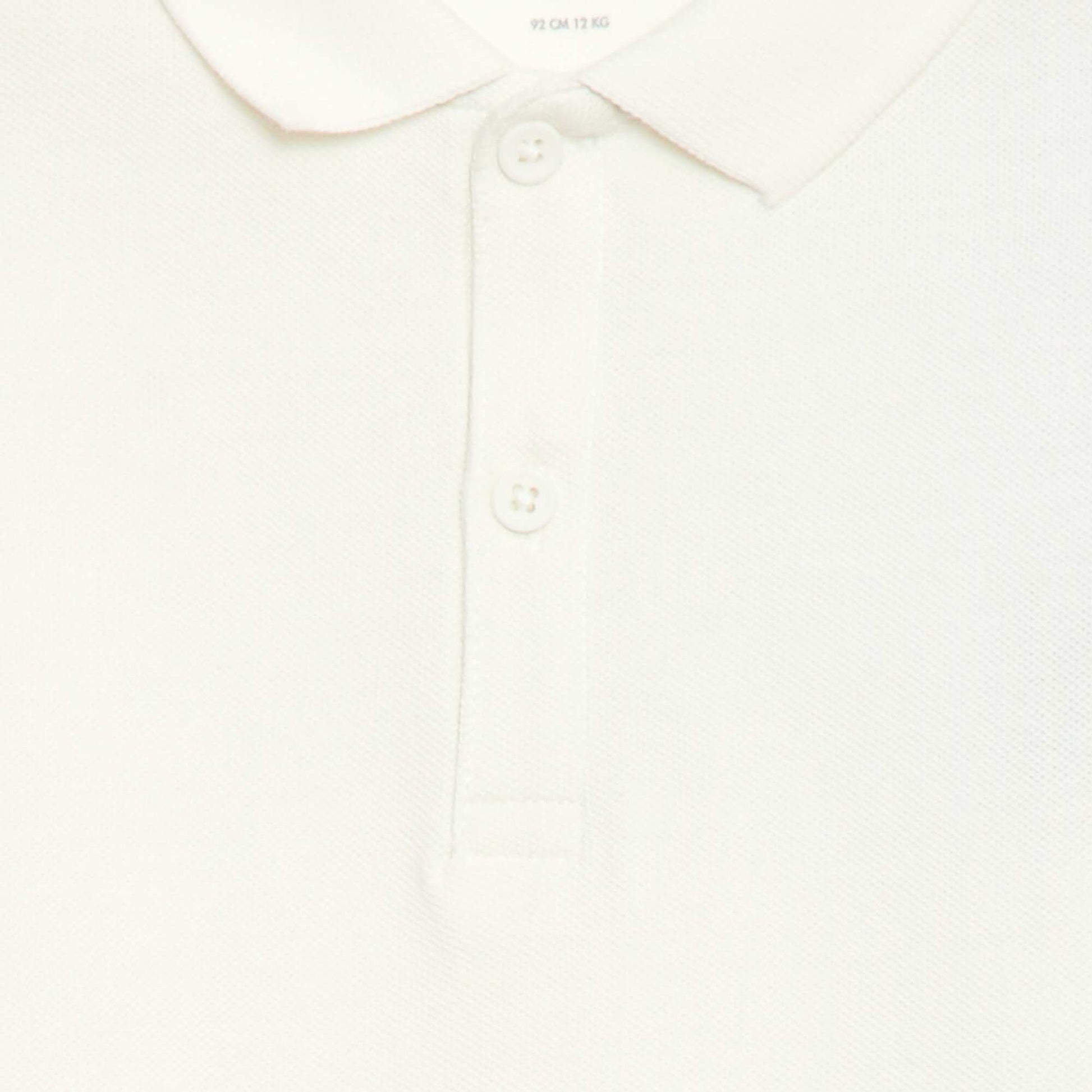 Ensemble salopette en lin mélangé + polo en piqué de coton - 2 pièces BLANC