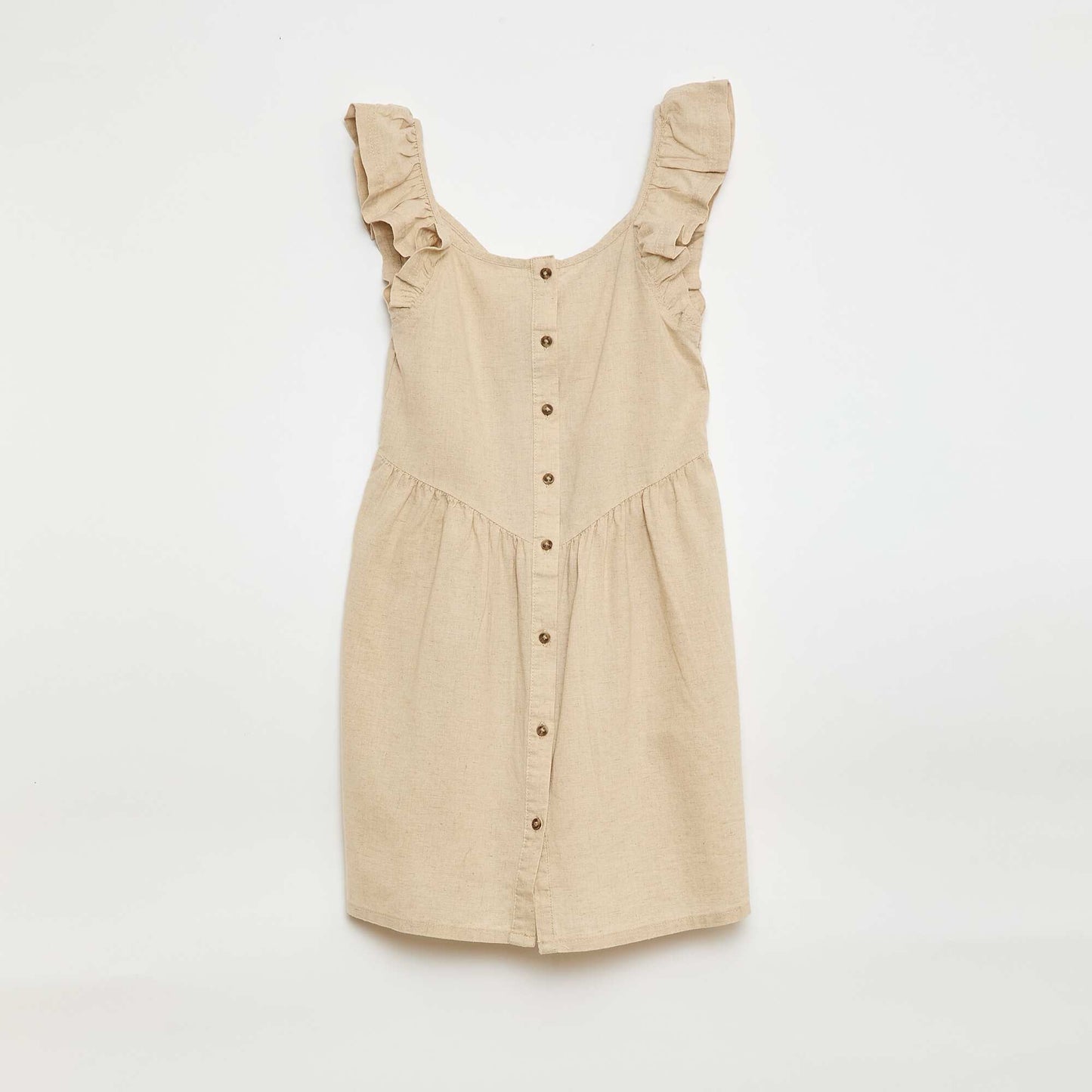 Robe sans manches volantée BLANC
