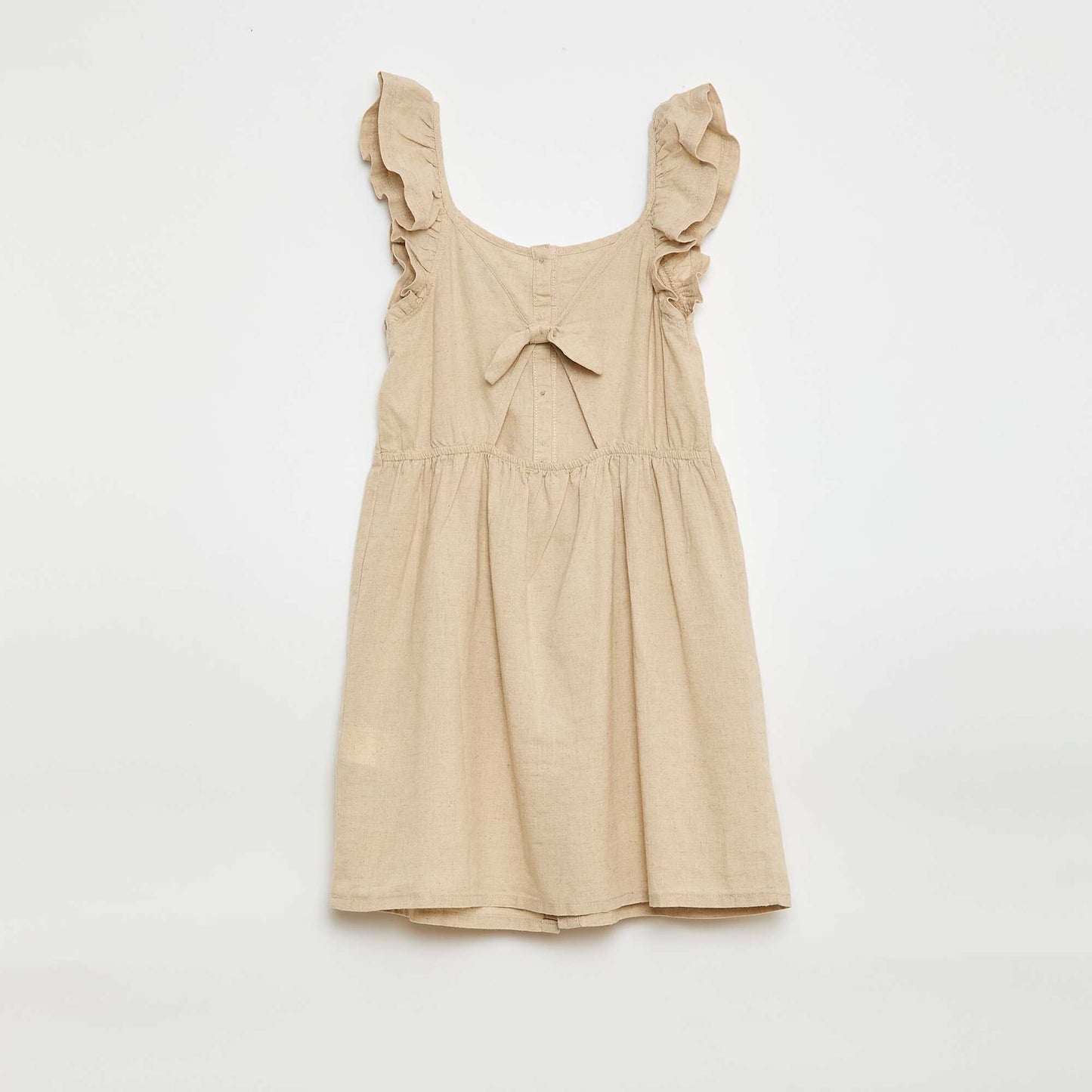 Robe sans manches volantée BLANC
