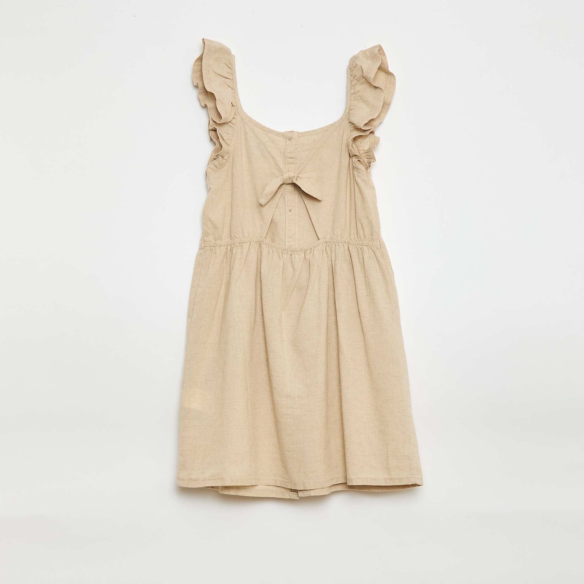 Robe sans manches volantée BLANC