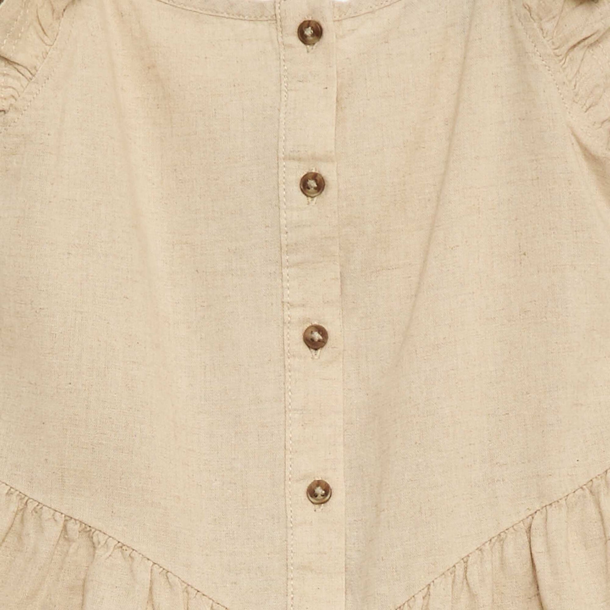 Robe sans manches volantée BLANC