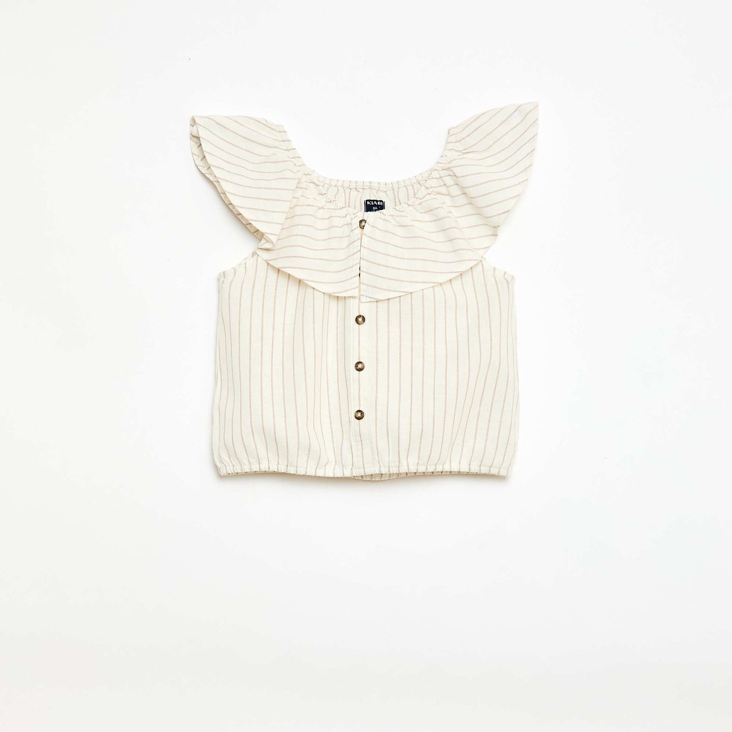 Blouse sans manches en lin mélangé BLANC