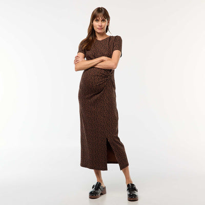 Robe de maternité longue moulante LéOPARD