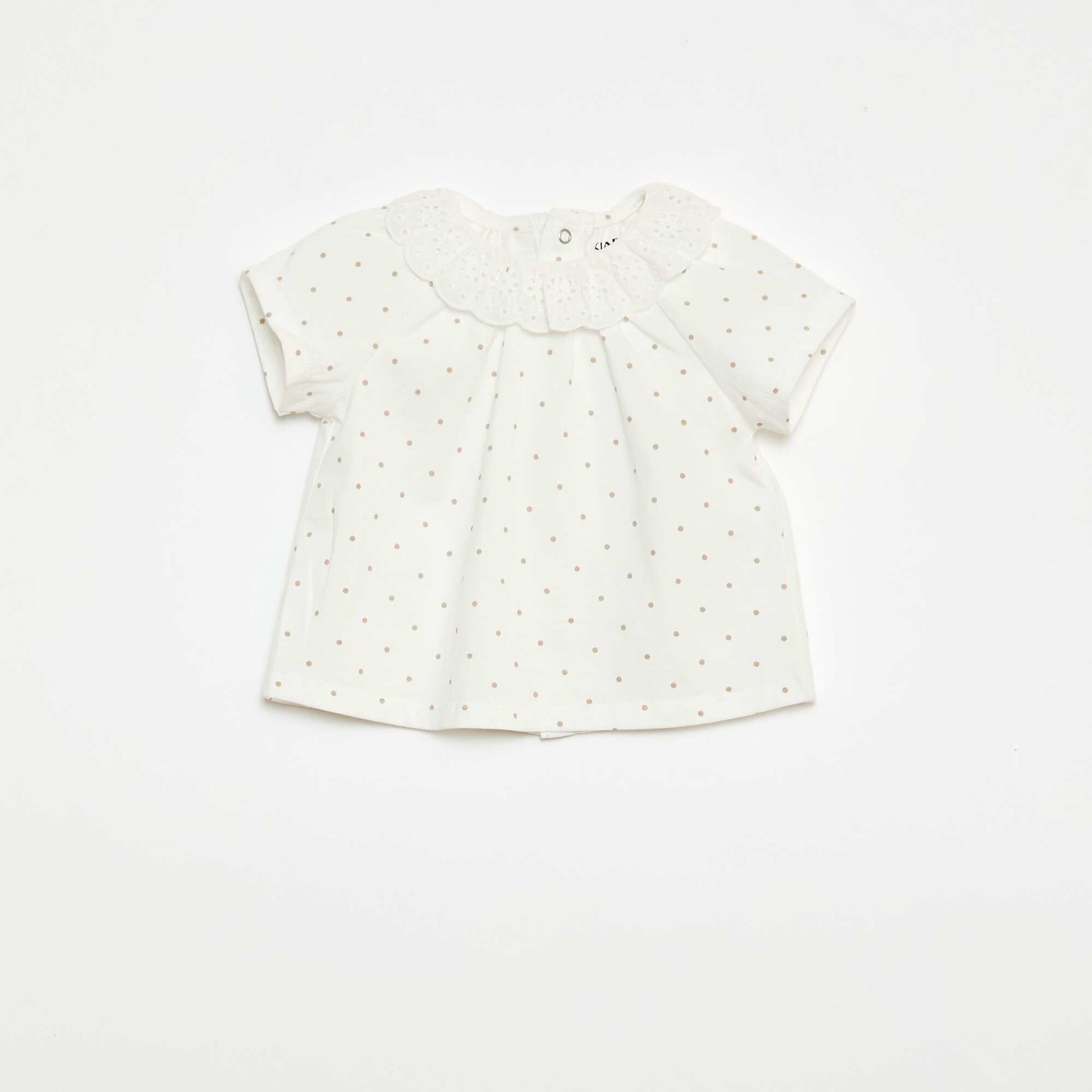 Ensemble court en voile de coton et lin mélangé - 2 pièces BLANC