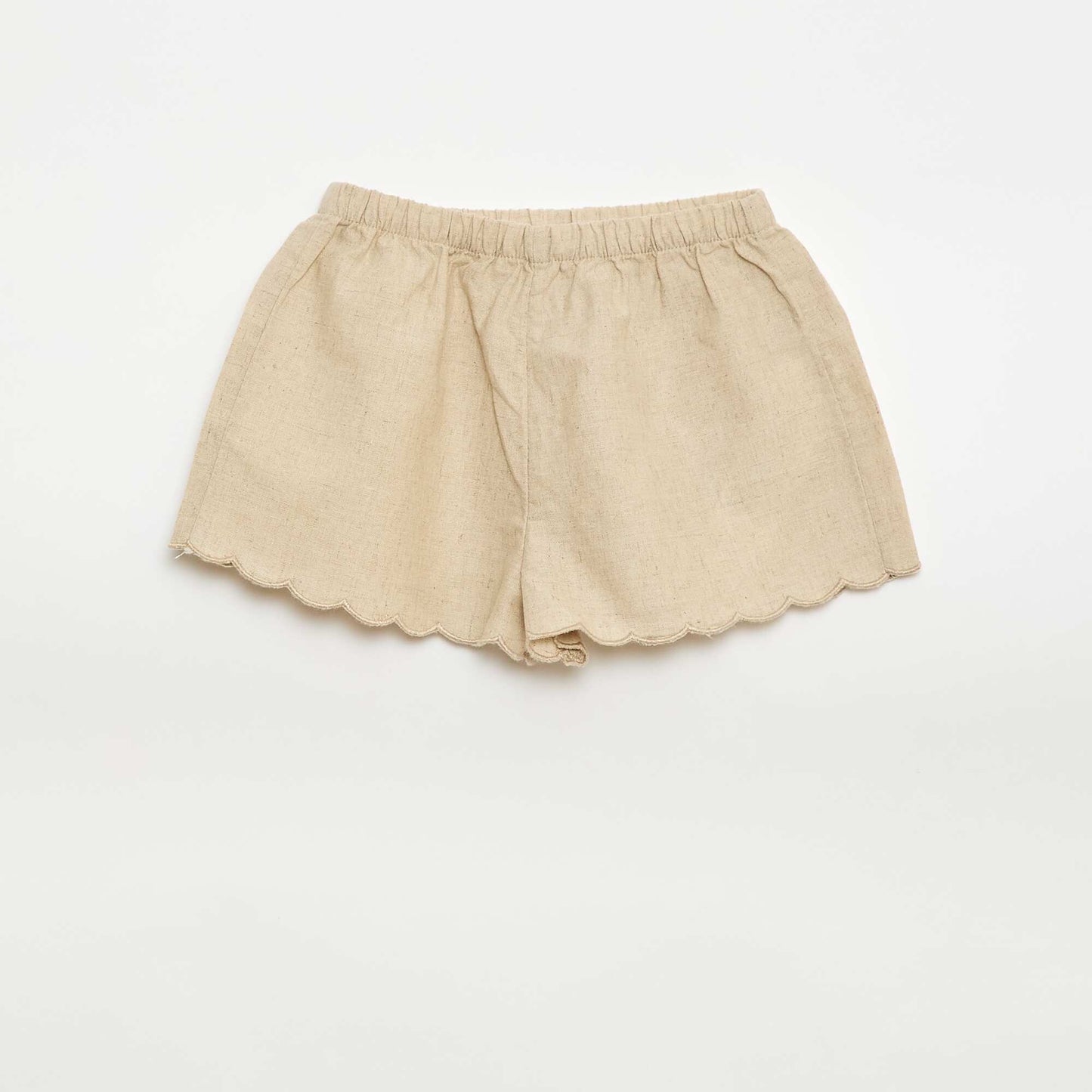 Ensemble court en voile de coton et lin mélangé - 2 pièces BLANC