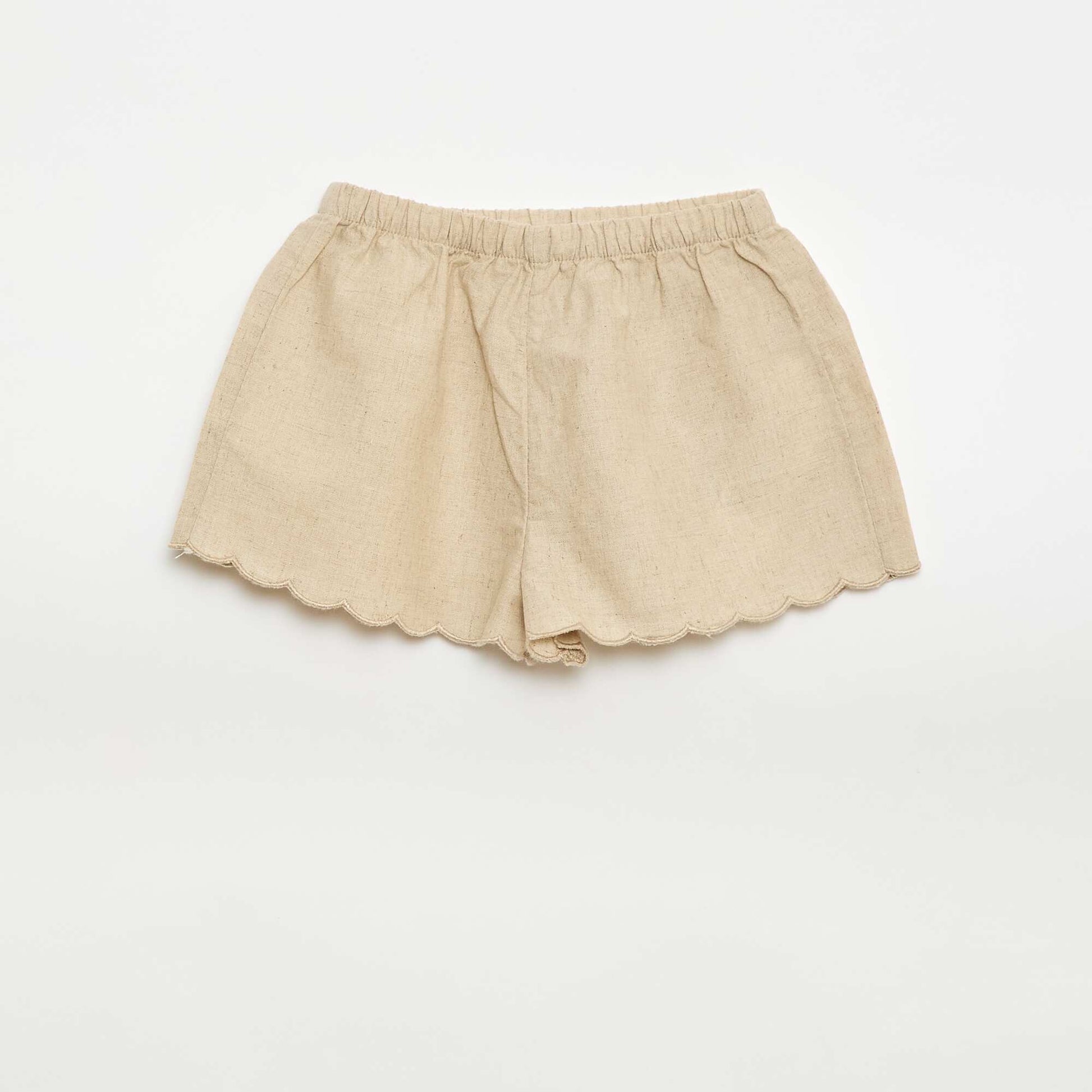 Ensemble court en voile de coton et lin mélangé - 2 pièces BLANC