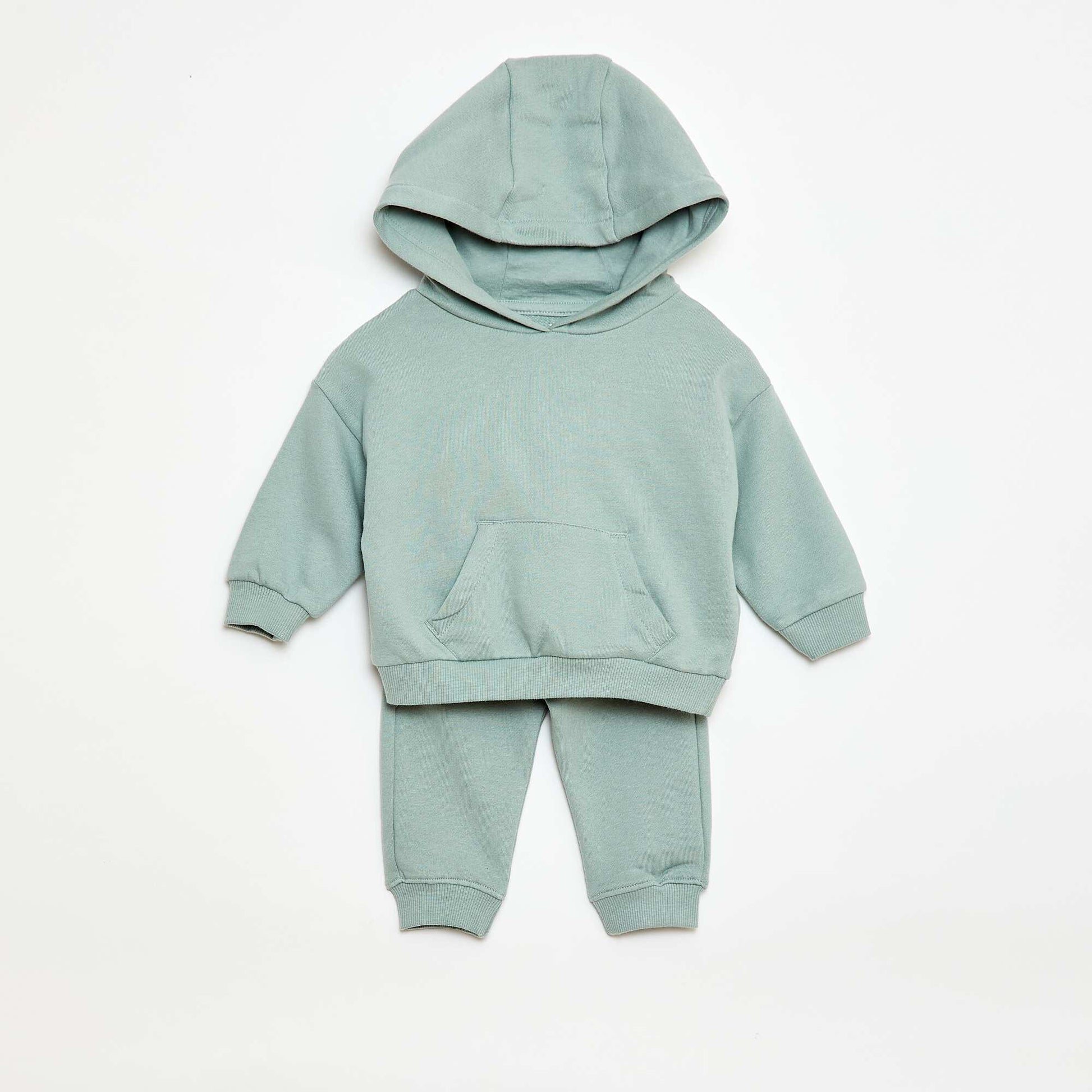 Ensemble sweat à capuche + jogging monochrome - 2 pièces BLEU