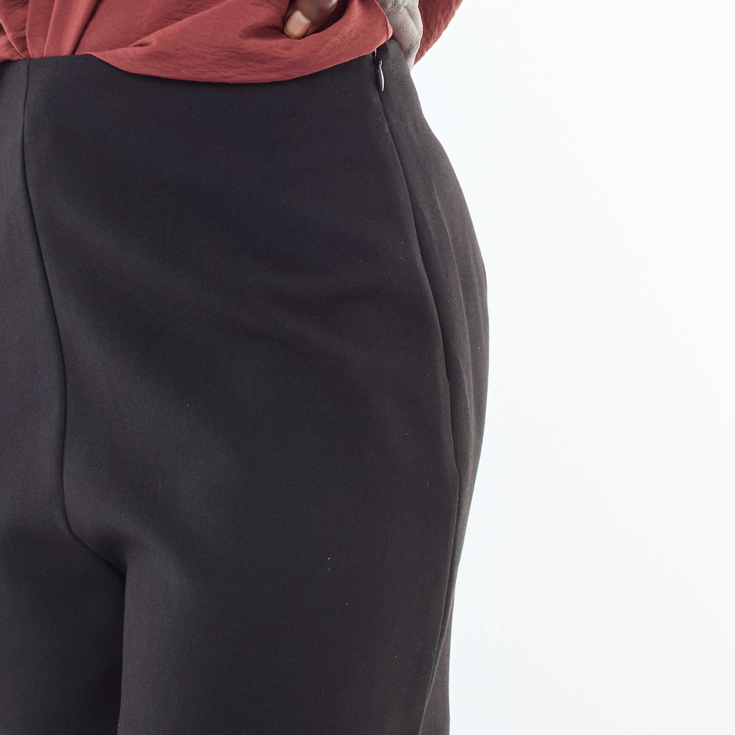 Short taille haute uni NOIR