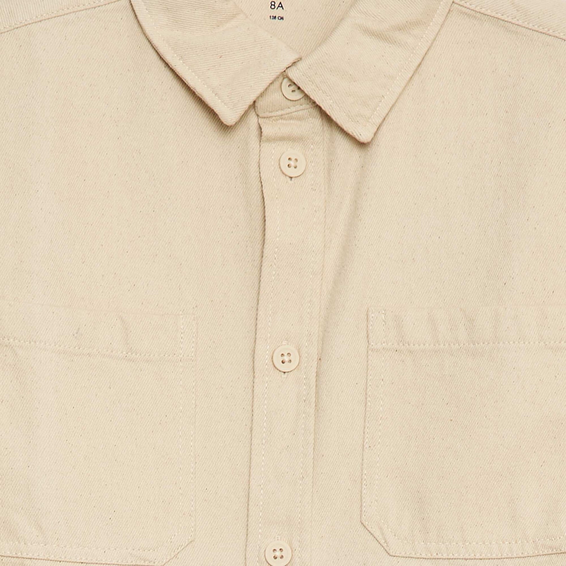 Chemise en twill avec 2 poches plaquées sur la poitrine BLANC
