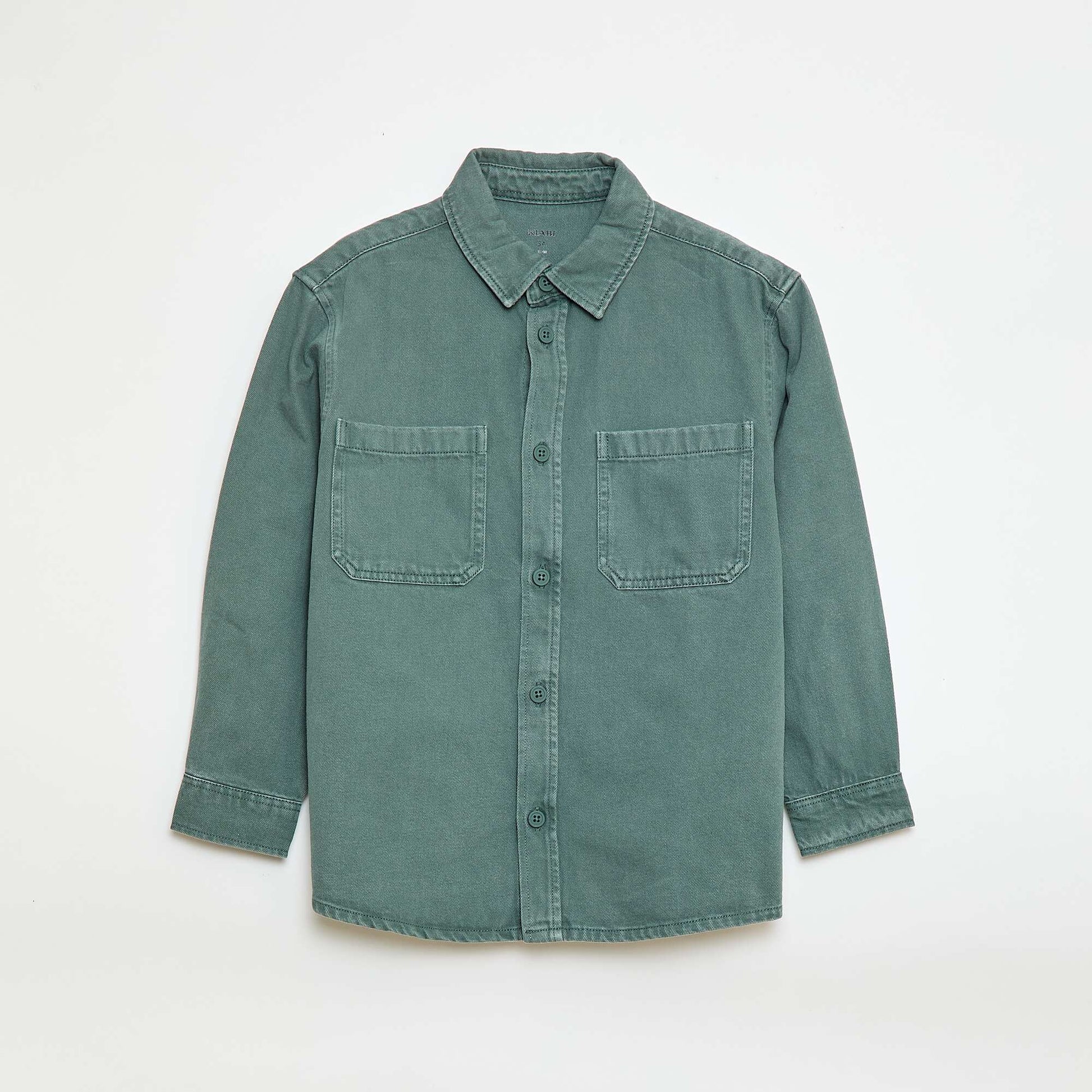 Chemise en twill avec 2 poches plaquées sur la poitrine VERT