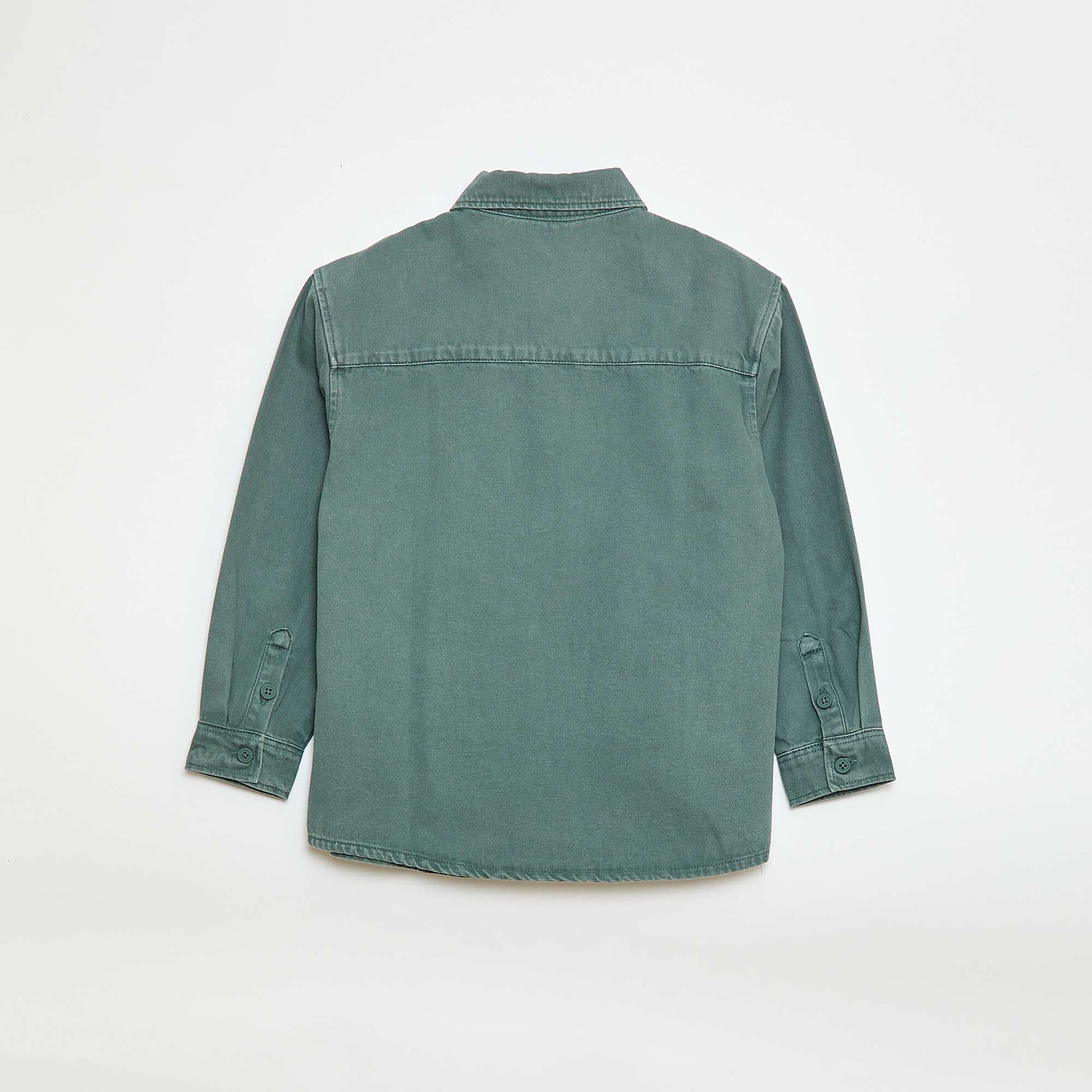 Chemise en twill avec 2 poches plaquées sur la poitrine VERT