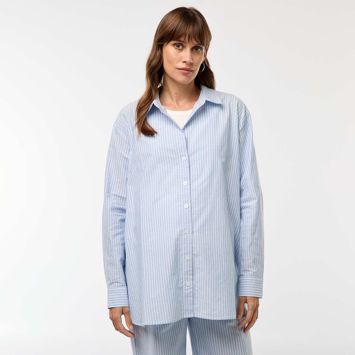 Chemise de maternité rayée BLEU