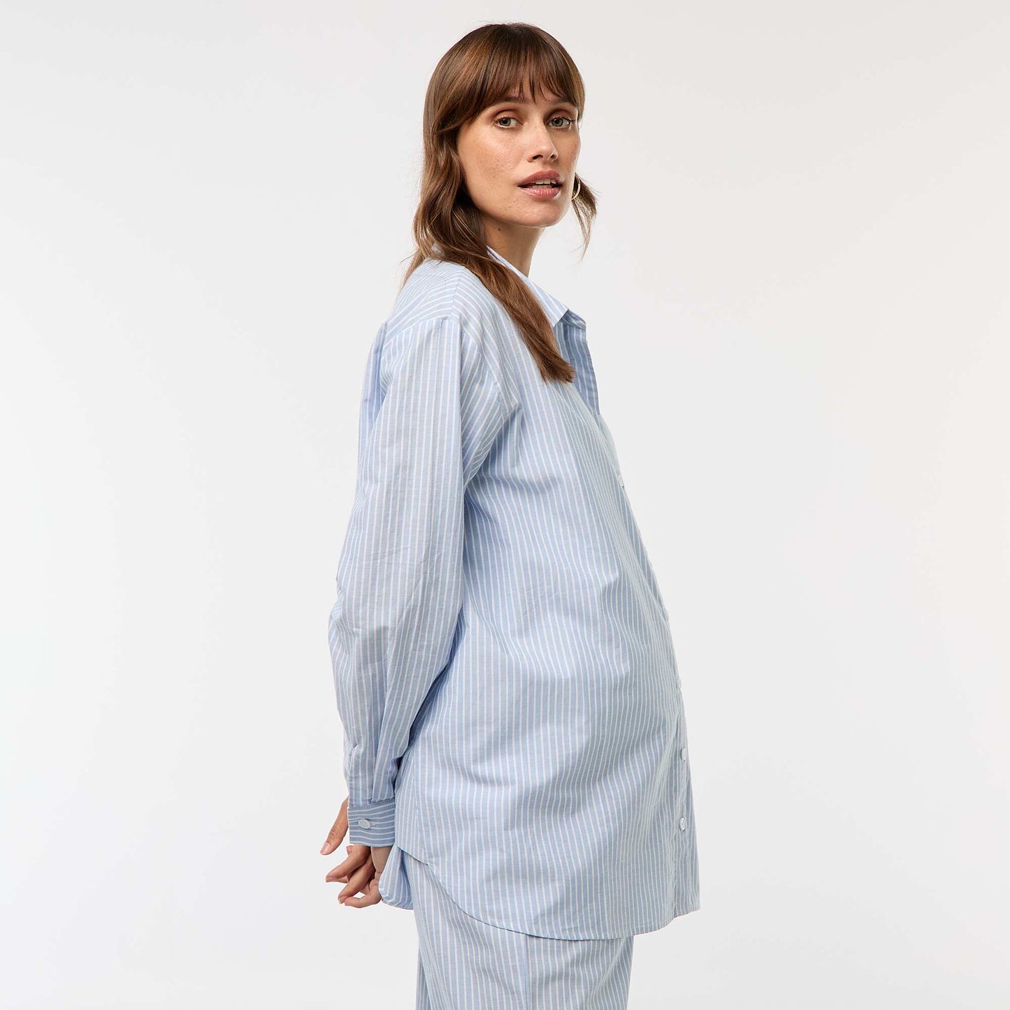 Chemise de maternité rayée BLEU