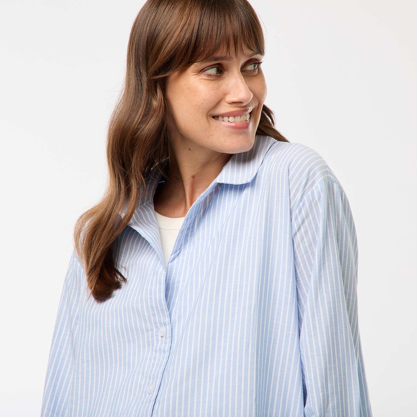 Chemise de maternité rayée BLEU