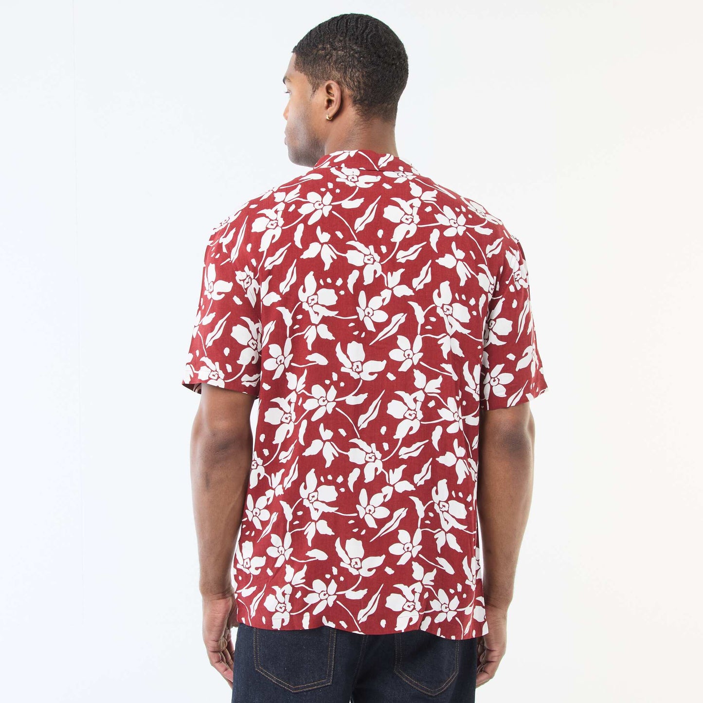 Chemise à manches courtes légère avec motif ROUGE
