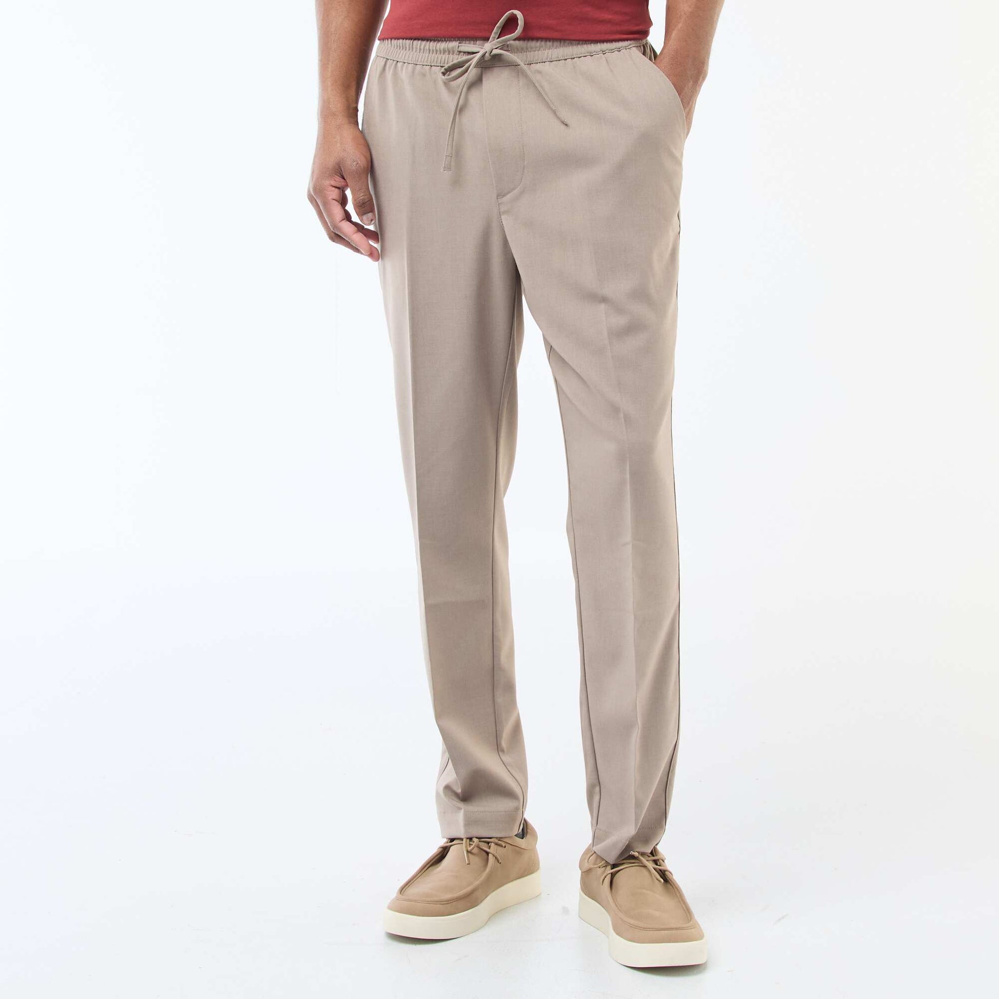 Pantalon esprit 'jogger' uni BEIGE