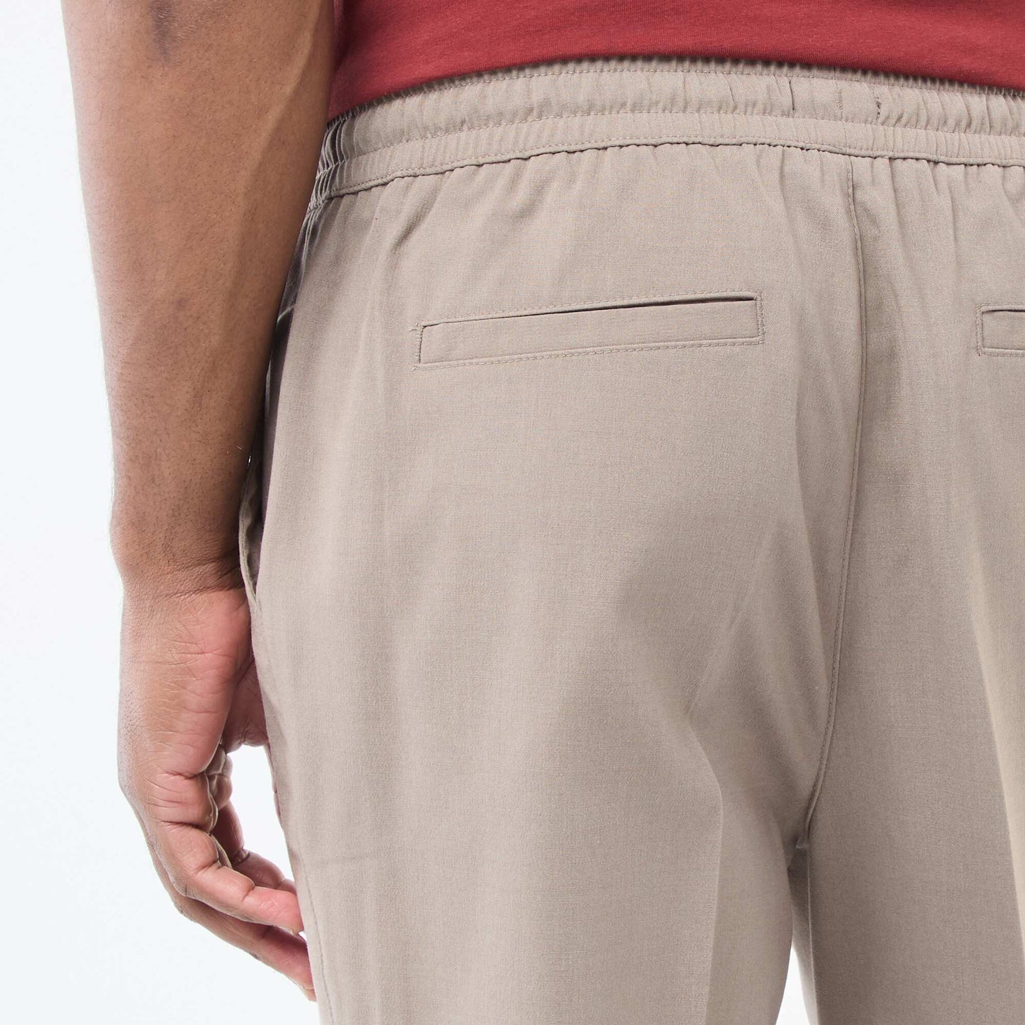 Pantalon esprit 'jogger' uni BEIGE