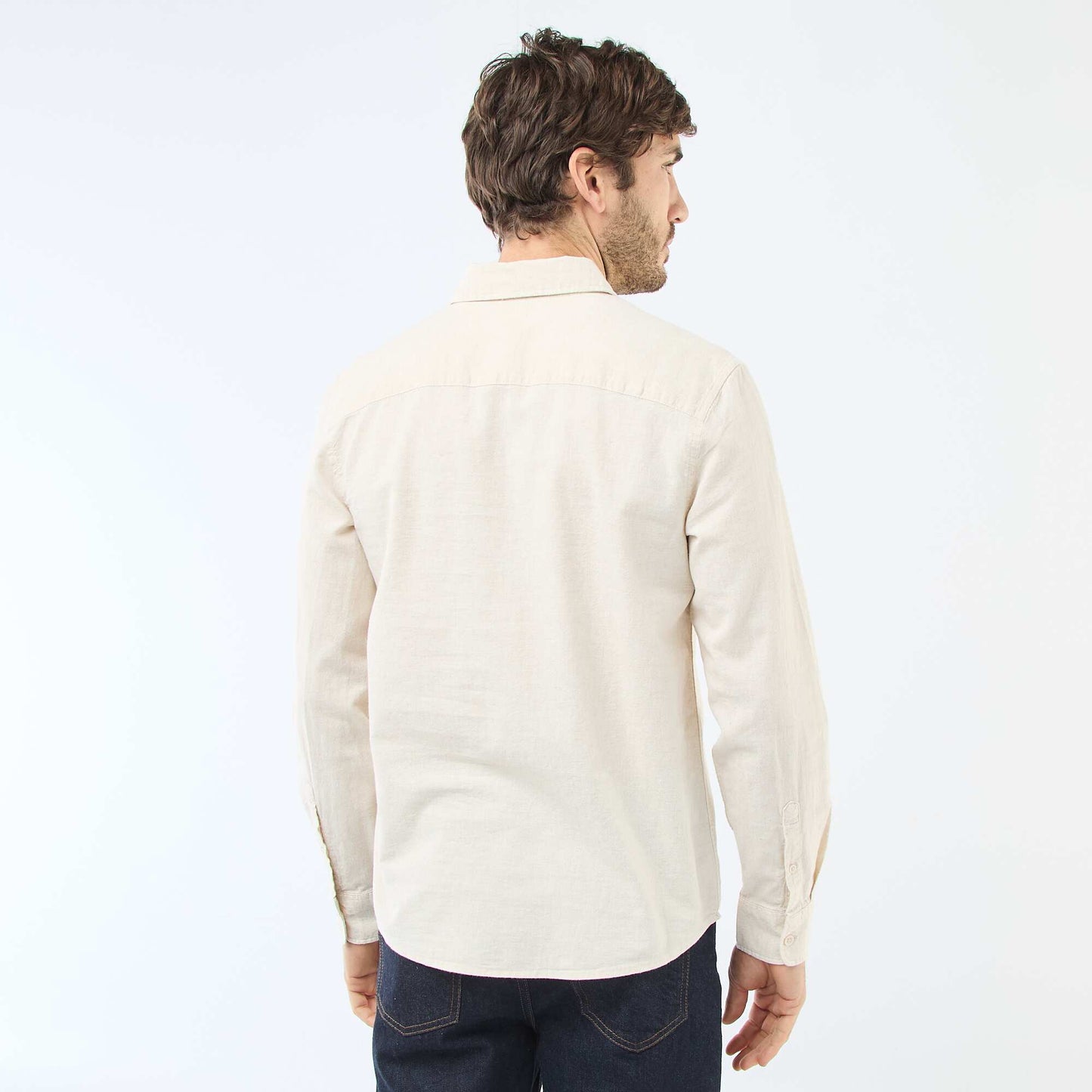 Chemise en lin mélangé BEIGE