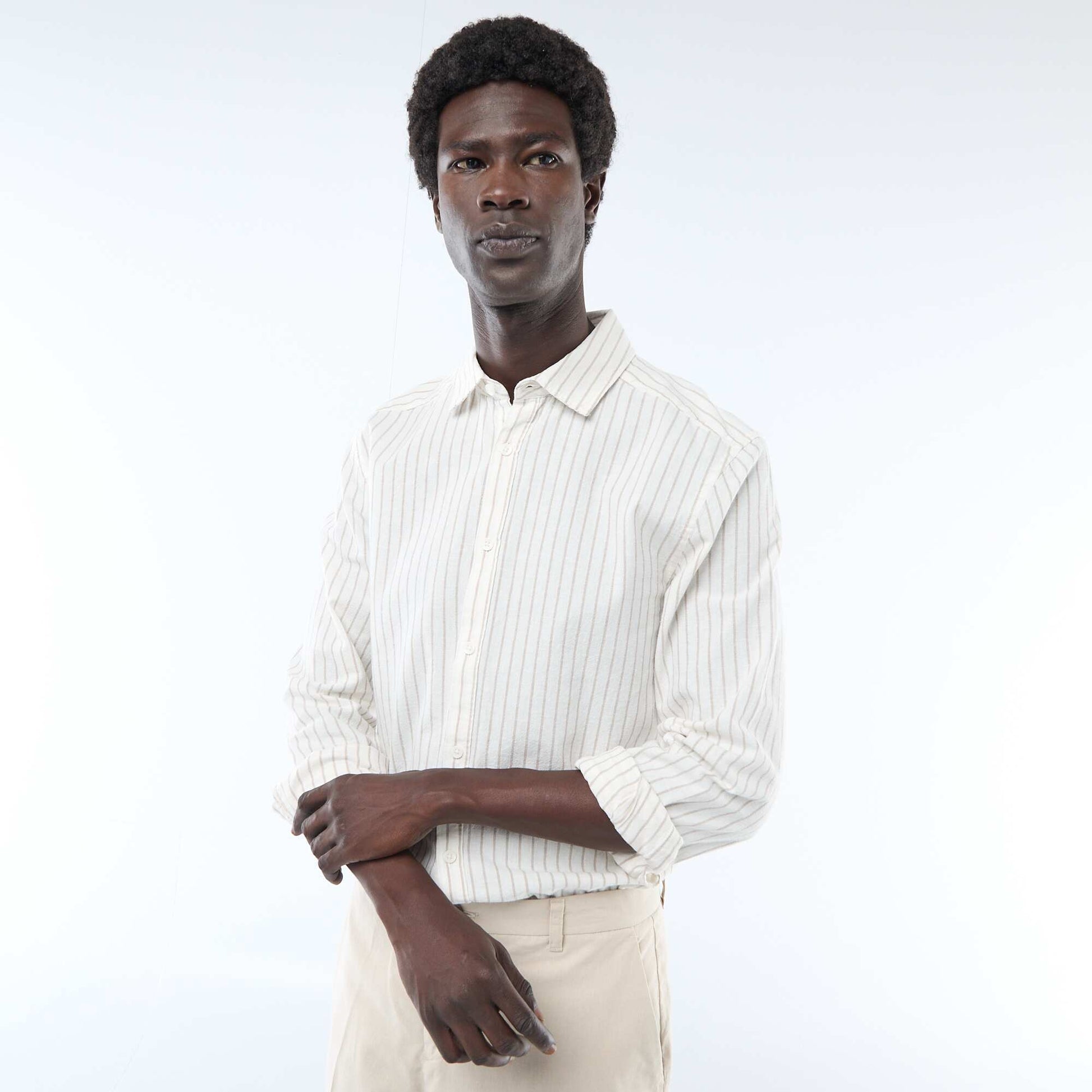 Chemise en lin mélangé BLANC