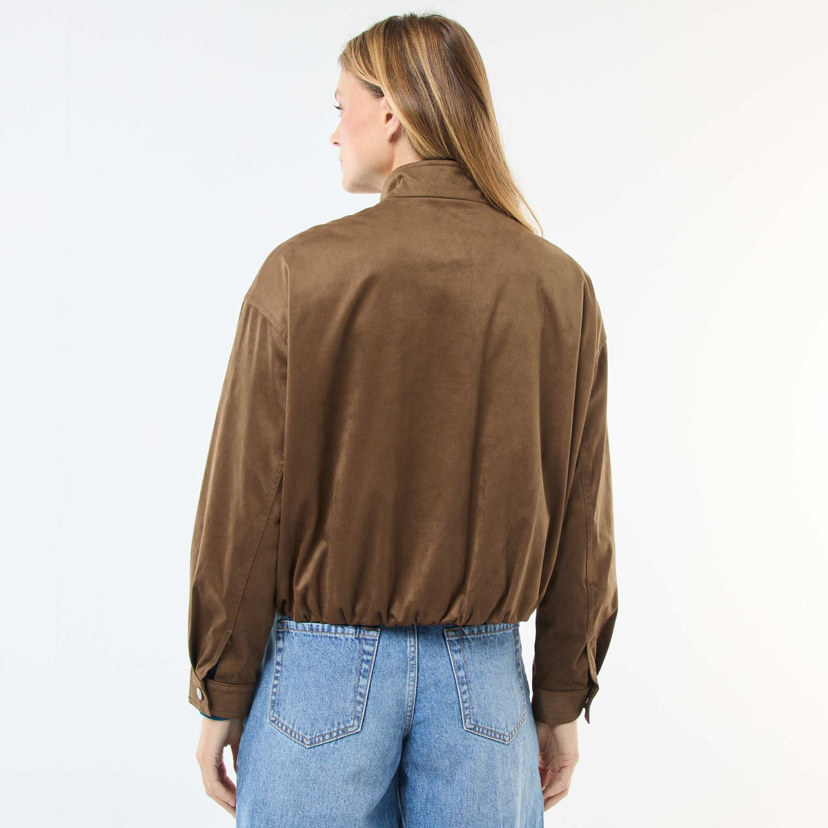 Veste courte en suédine KAKI