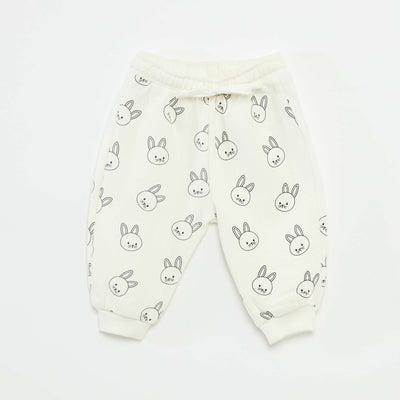 Jogging en molleton fantaisie BLANC