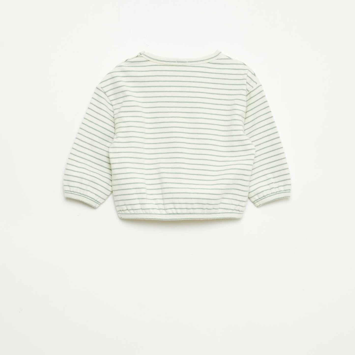 T-shirt à manches longues à motif rayé BLANC