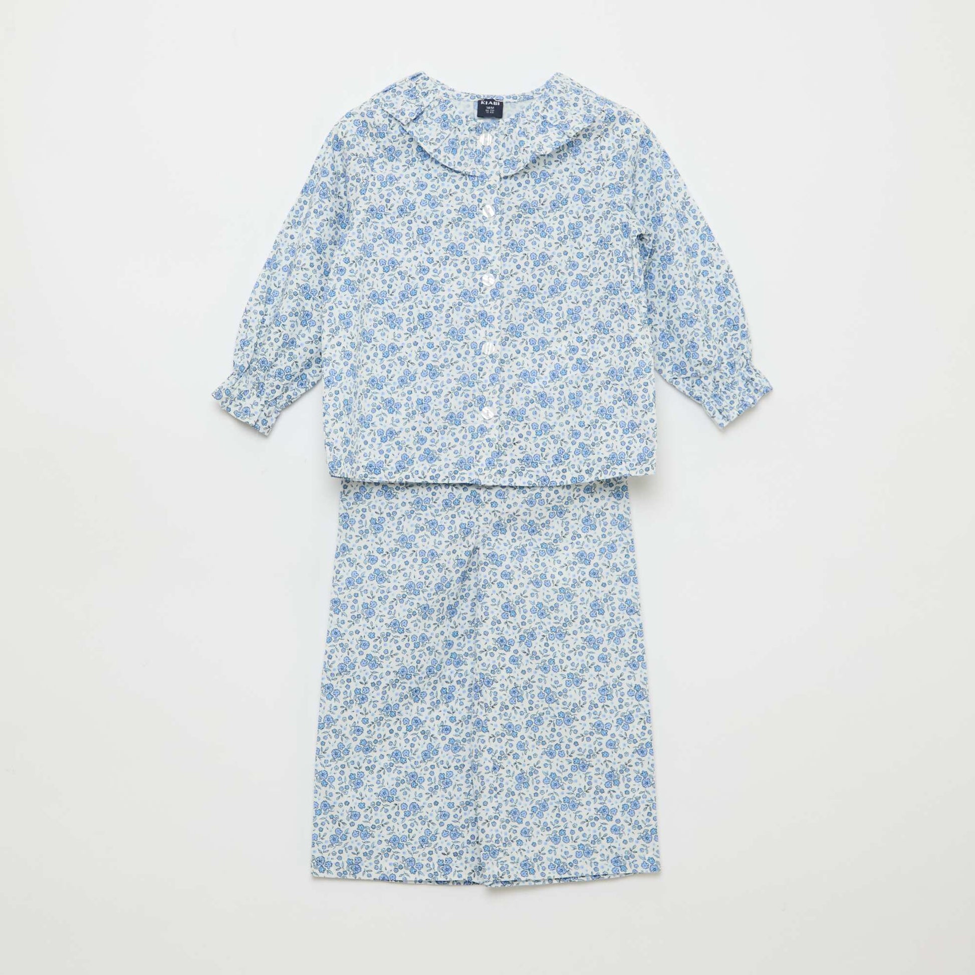 Pyjama en popeline - 2 pièces BLEU