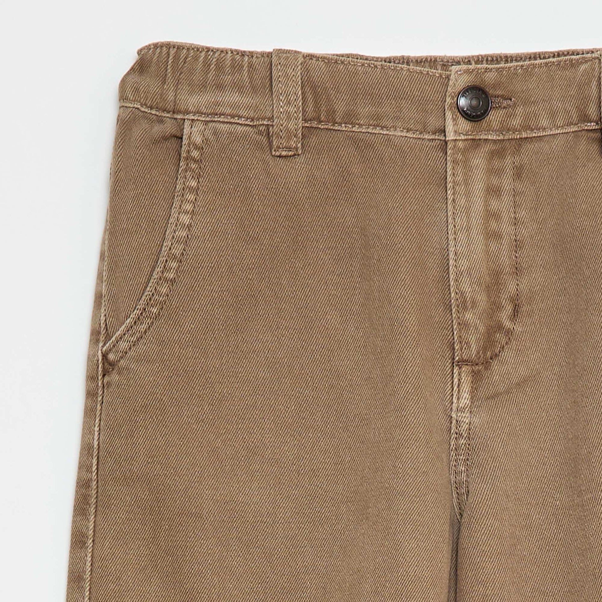 Pantalon denim / jean coupe ballon large BEIGE