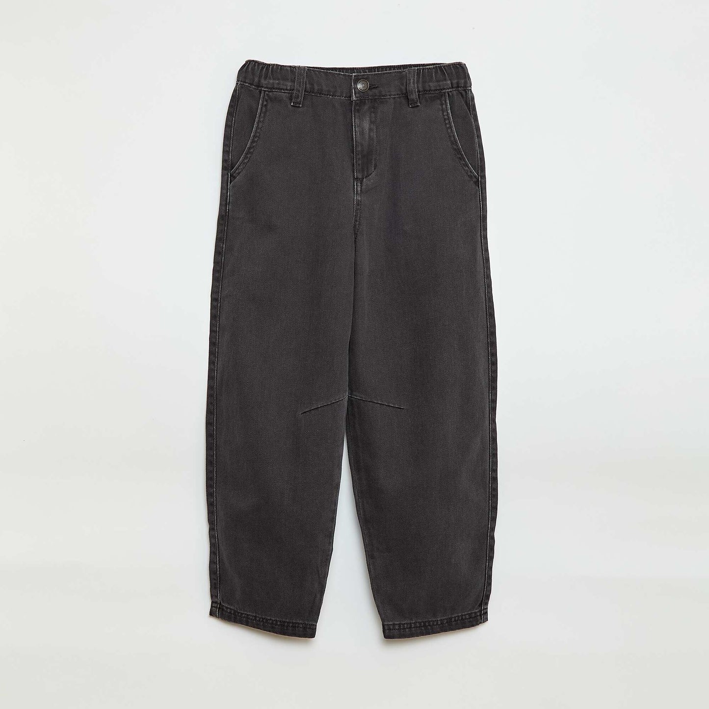 Pantalon denim / jean coupe ballon large NOIR