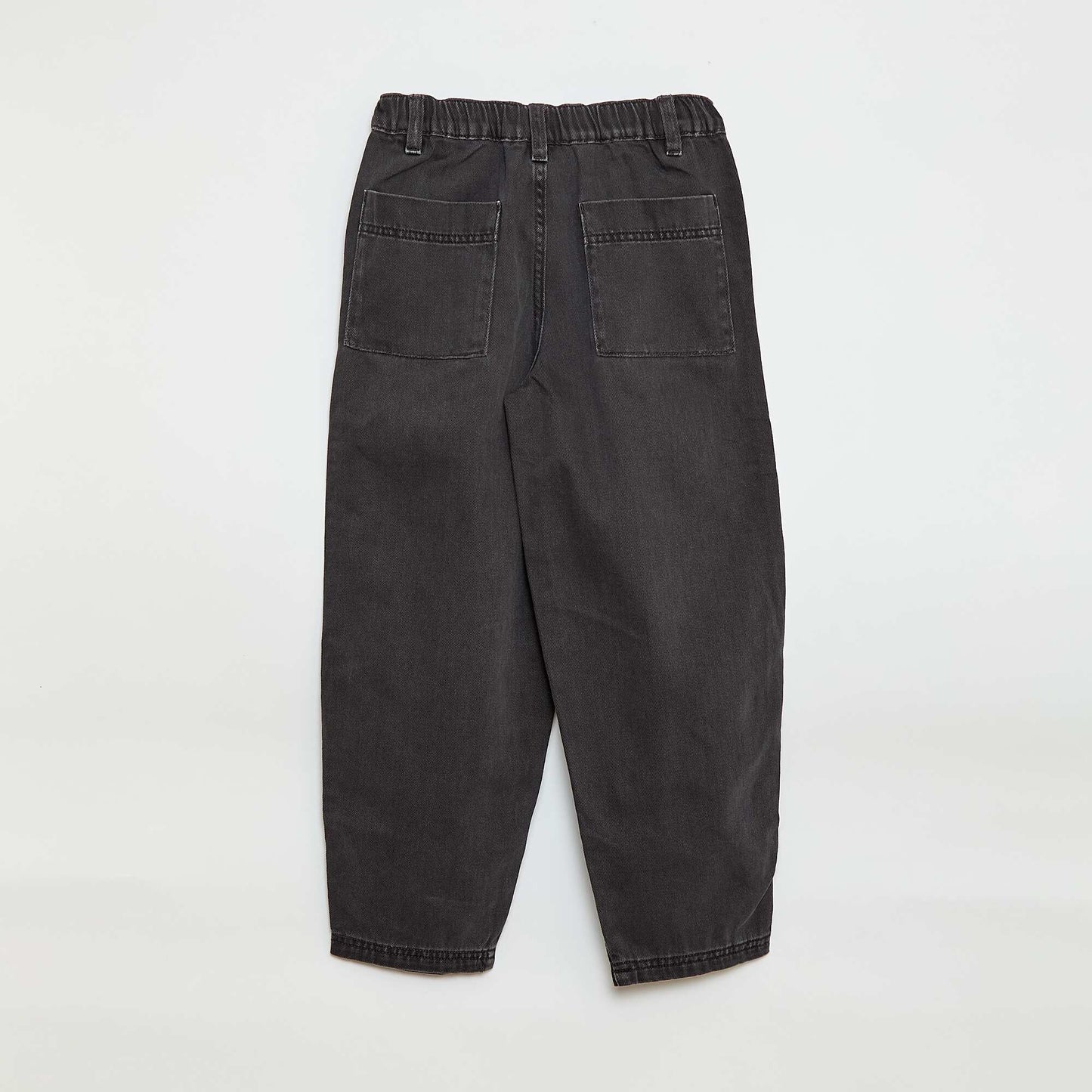 Pantalon denim / jean coupe ballon large NOIR