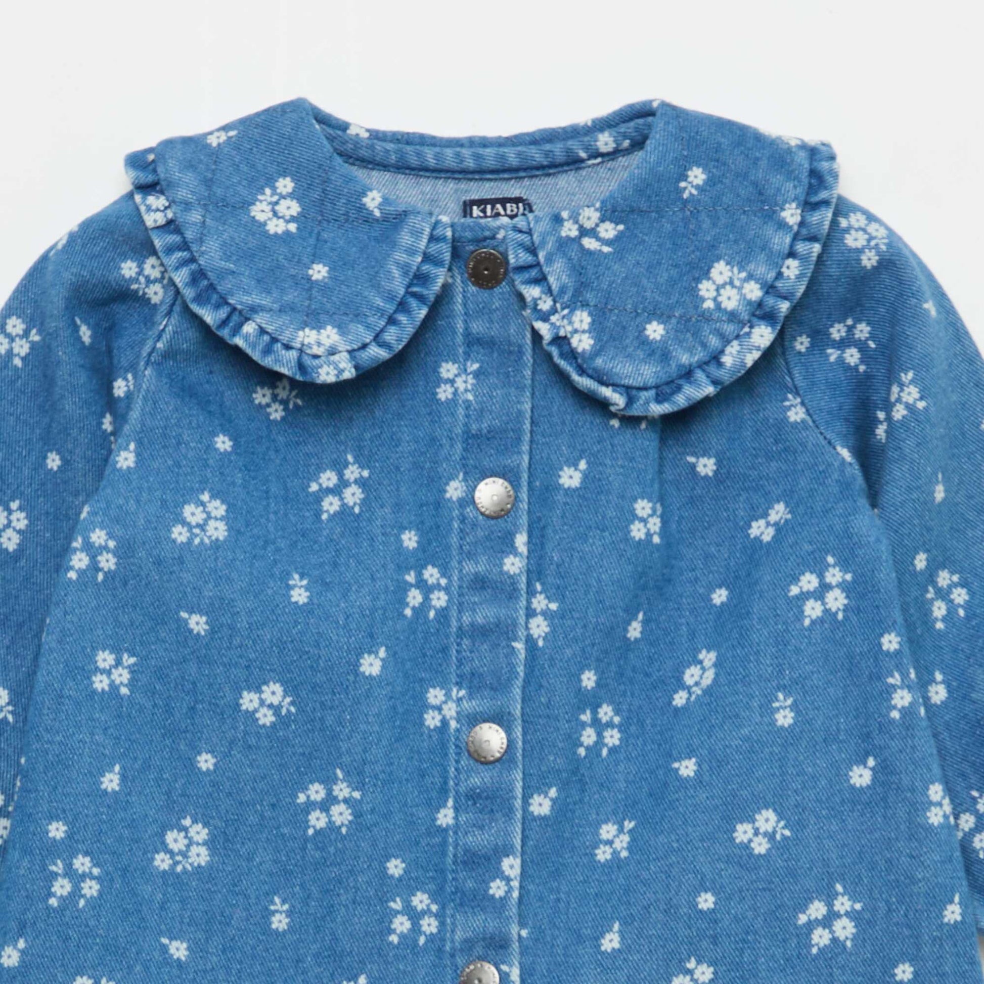 Ensemble blouse en jean + legging - 2 pièces BLEU