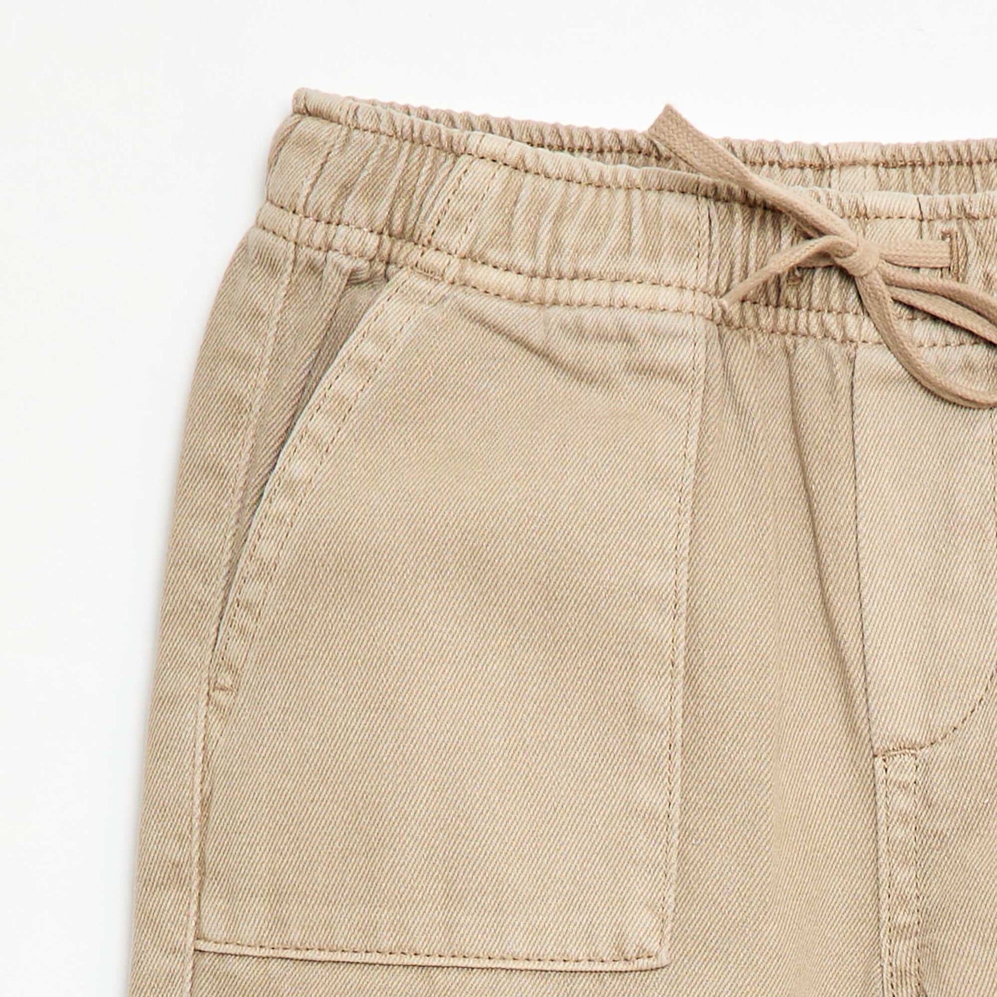 Jogpant avec taille élastiquée avec liens de serrage BEIGE